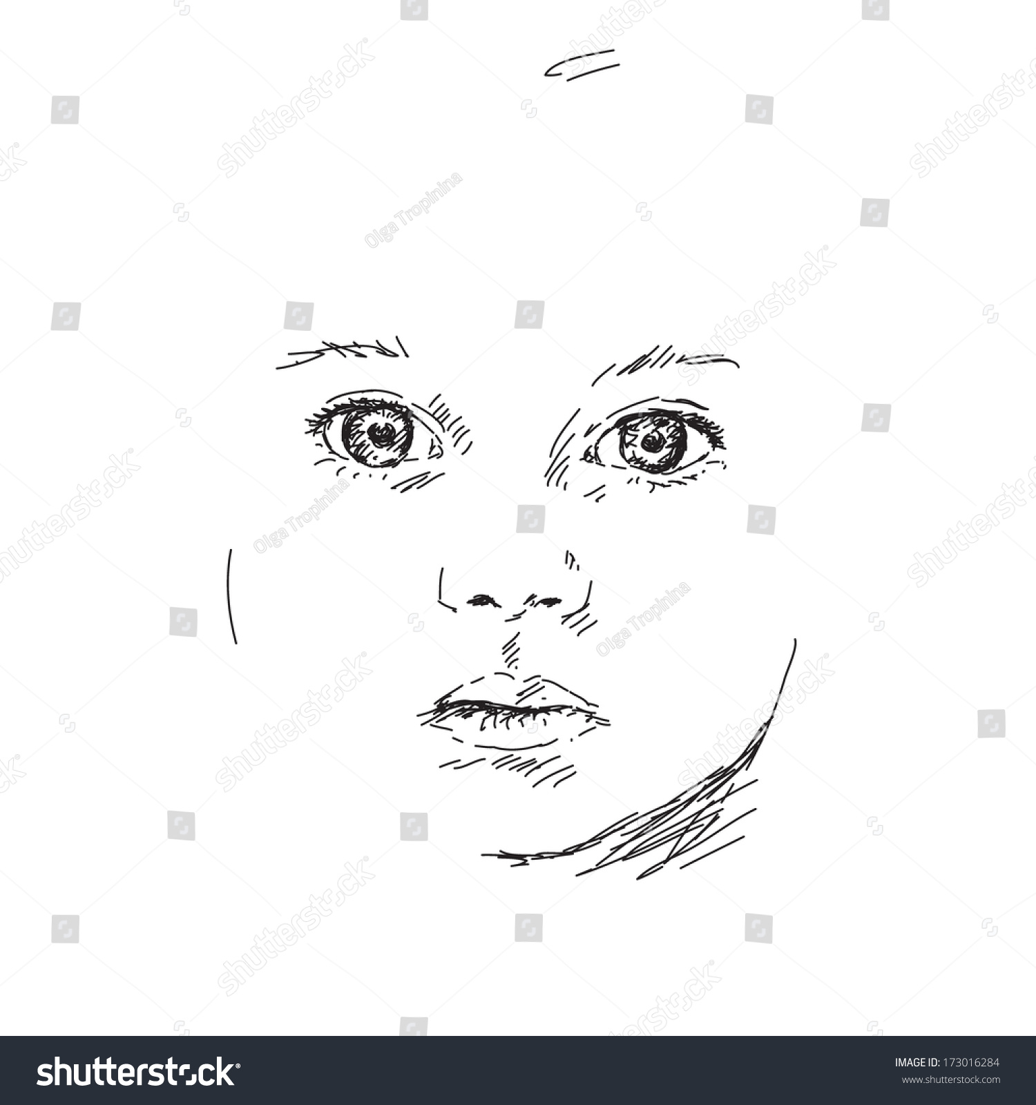 Sketch Baby Face Vector Stock Image Download Now