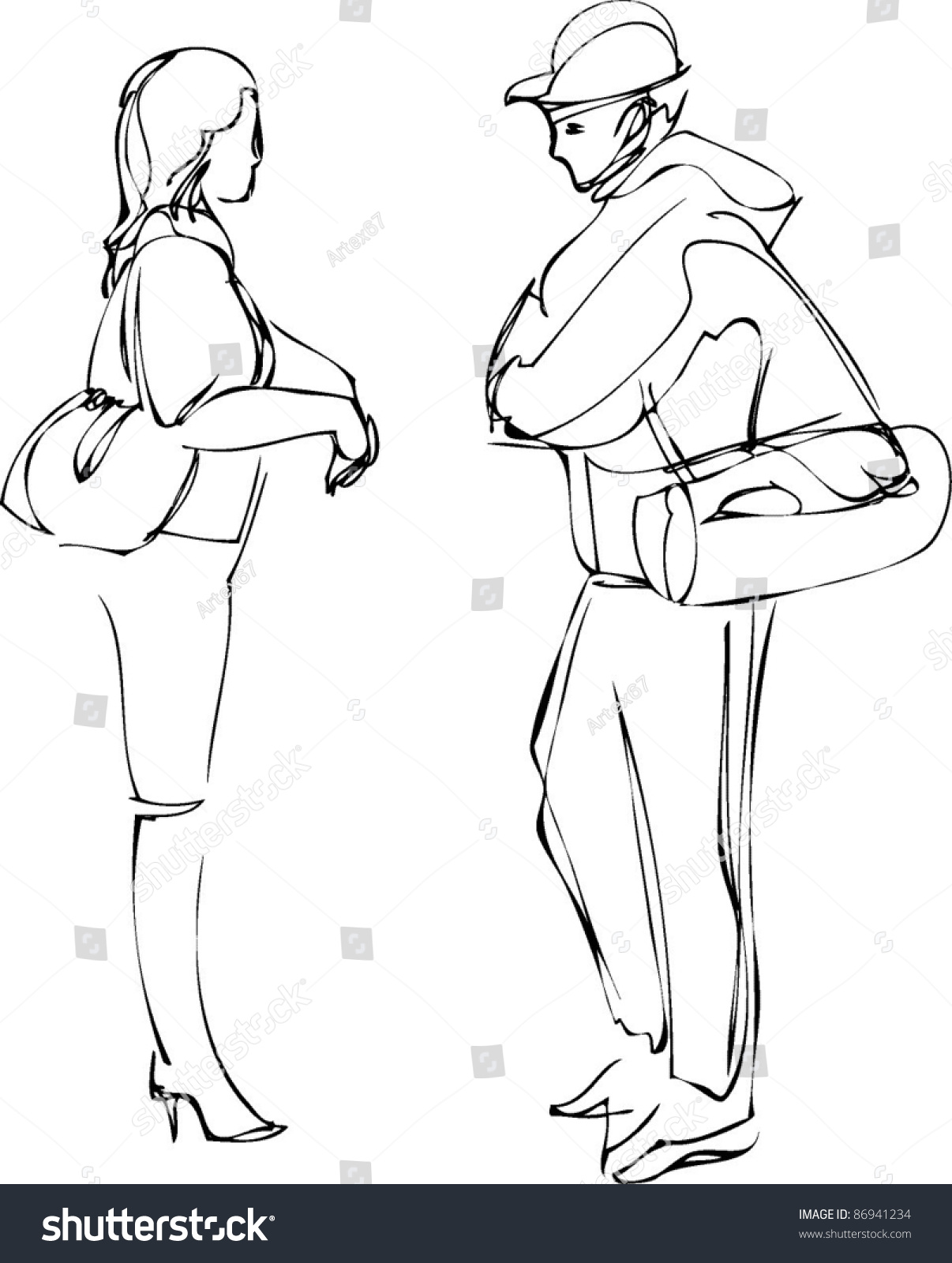 Orasnap Drawing Of A Boy And Girl Talking