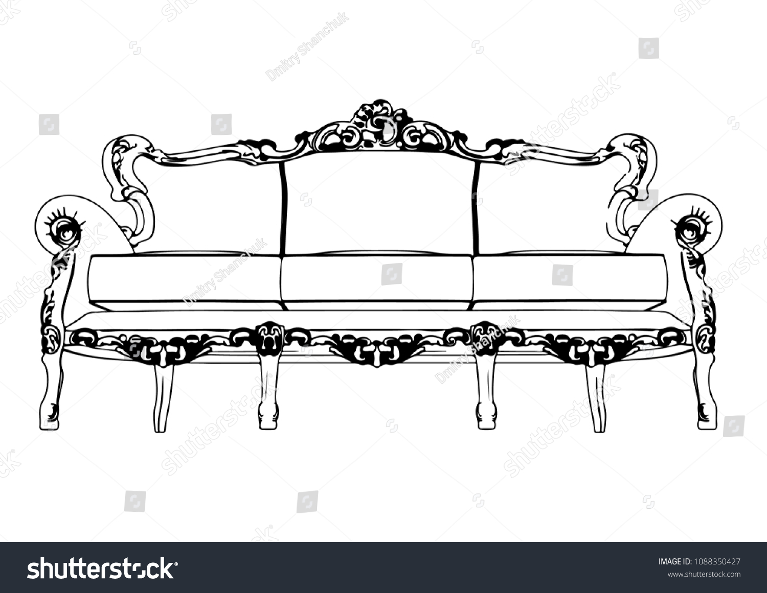 Sketch Couch Vector Stock Vector (Royalty Free) 1088350427 | Shutterstock