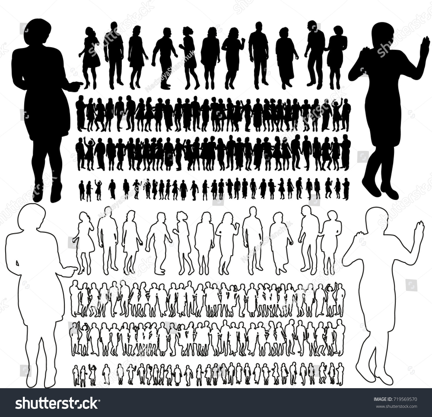 Sketch Dancing People Silhouette People Dancing Stock Vector (Royalty ...