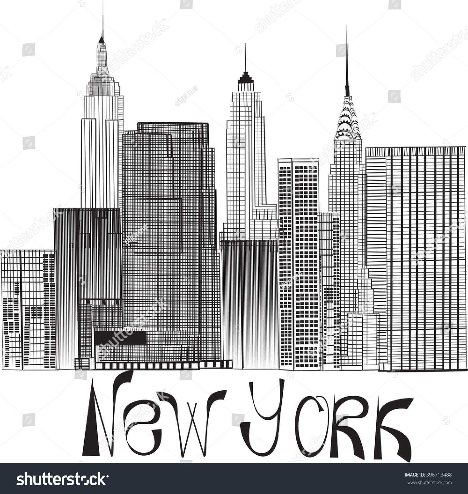 SVG of sketch of Manhattan New York. EPS10 svg