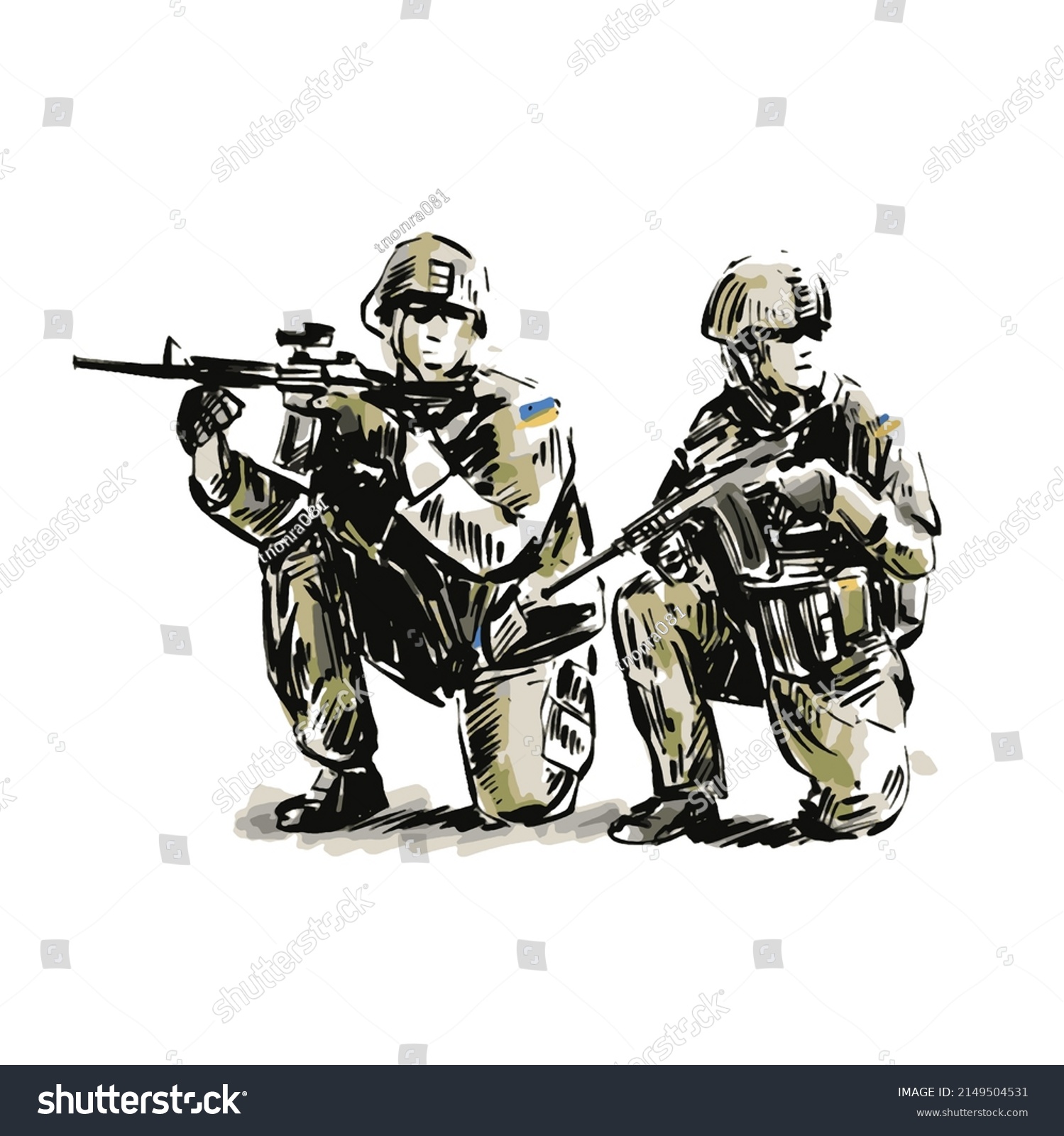 Sketch Military Battlefield Stock Vector (Royalty Free) 2149504531 ...