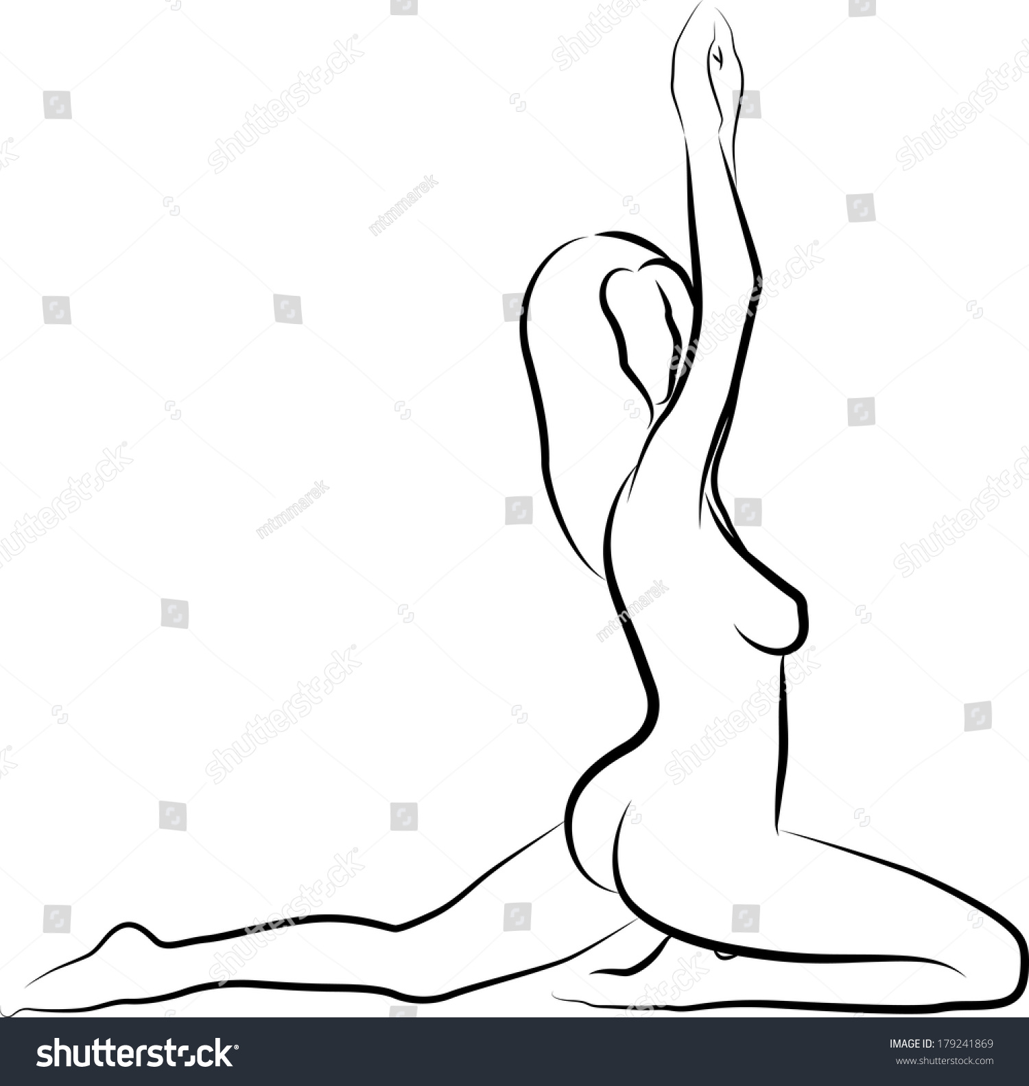 Sketch Naked Woman Stock Vector Royalty Free Shutterstock