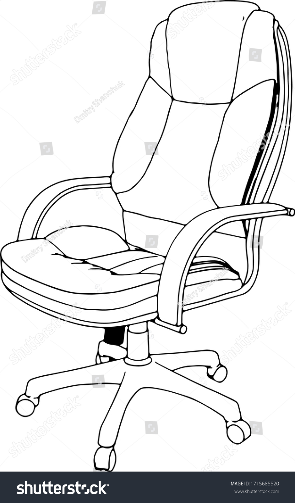 Sketch Office Chair On Wheels Vector Stock Vector (Royalty Free ...