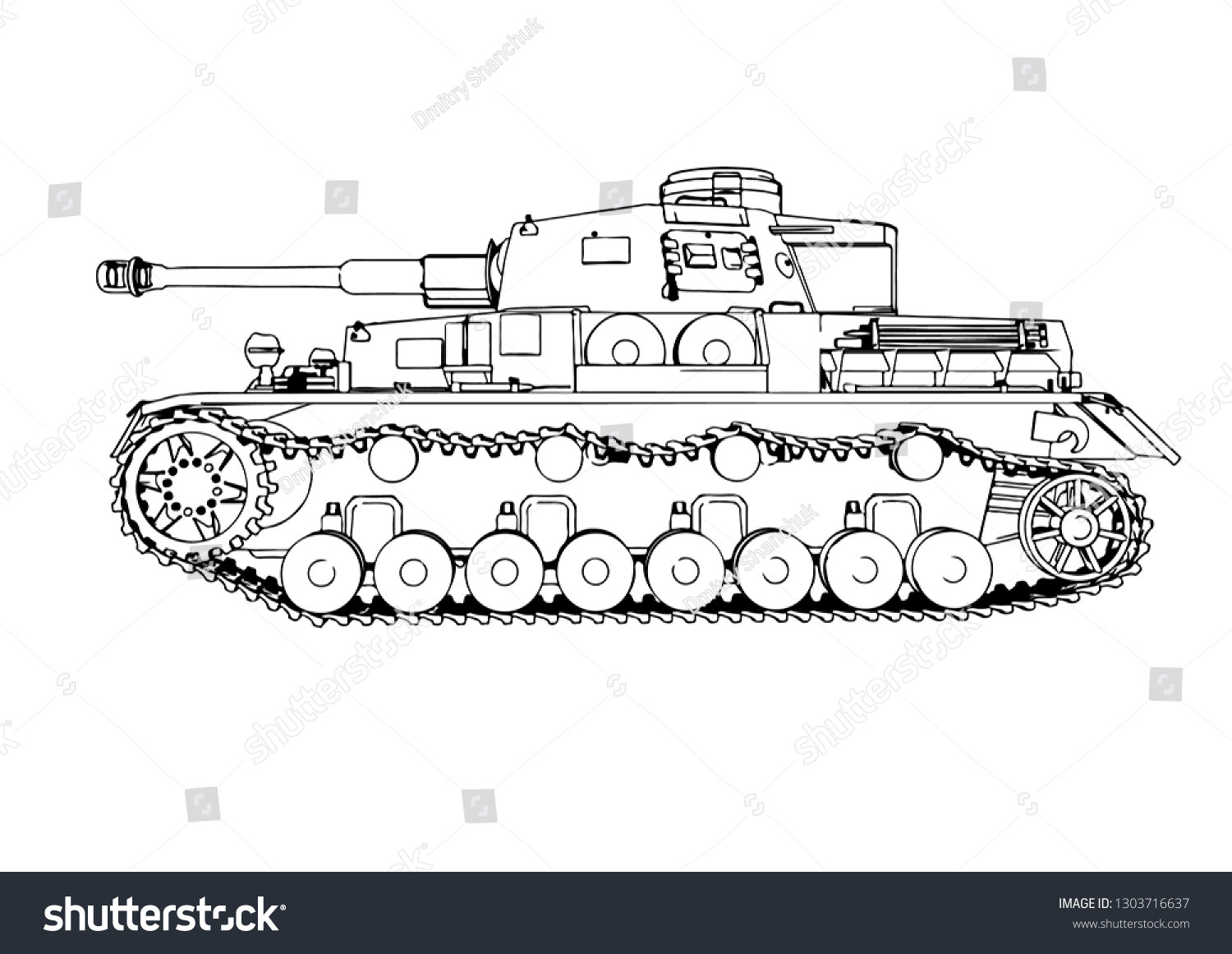 Sketch Old Military Equipment Tank Vector Stock Vector (Royalty Free ...