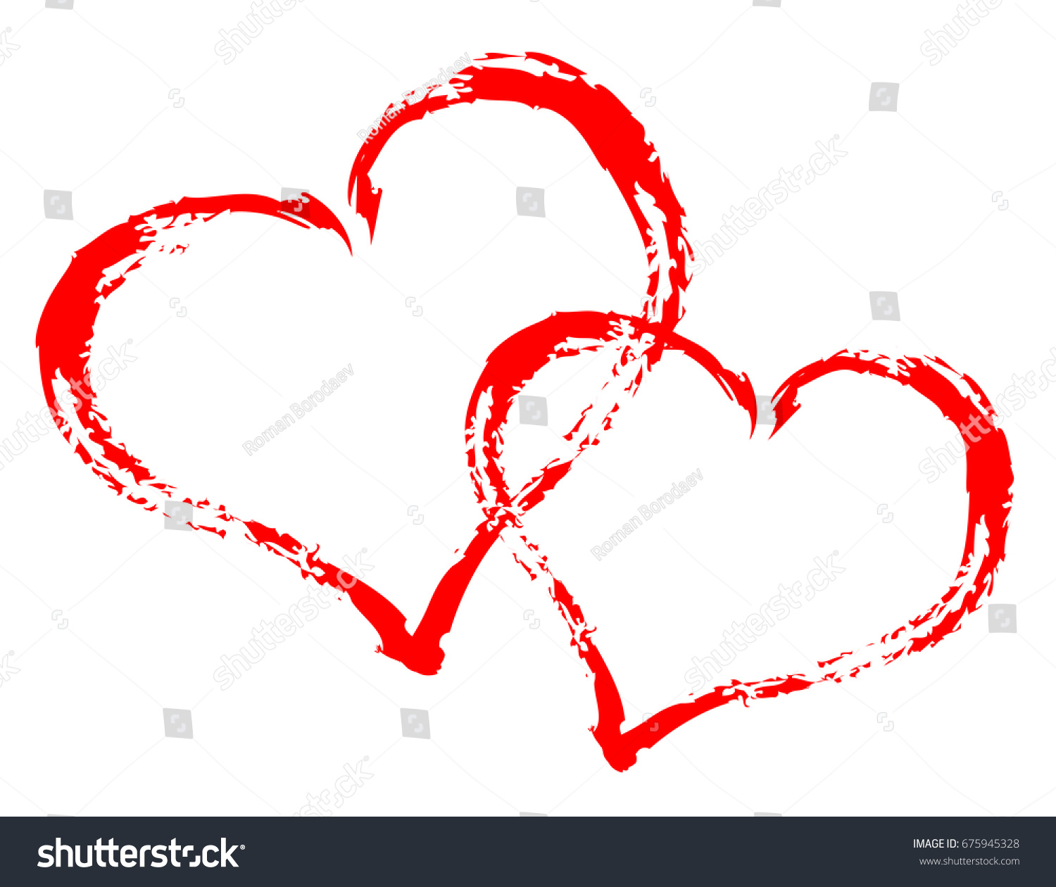 SVG of Sketch of red double vector hearts for sweet love tattoo svg