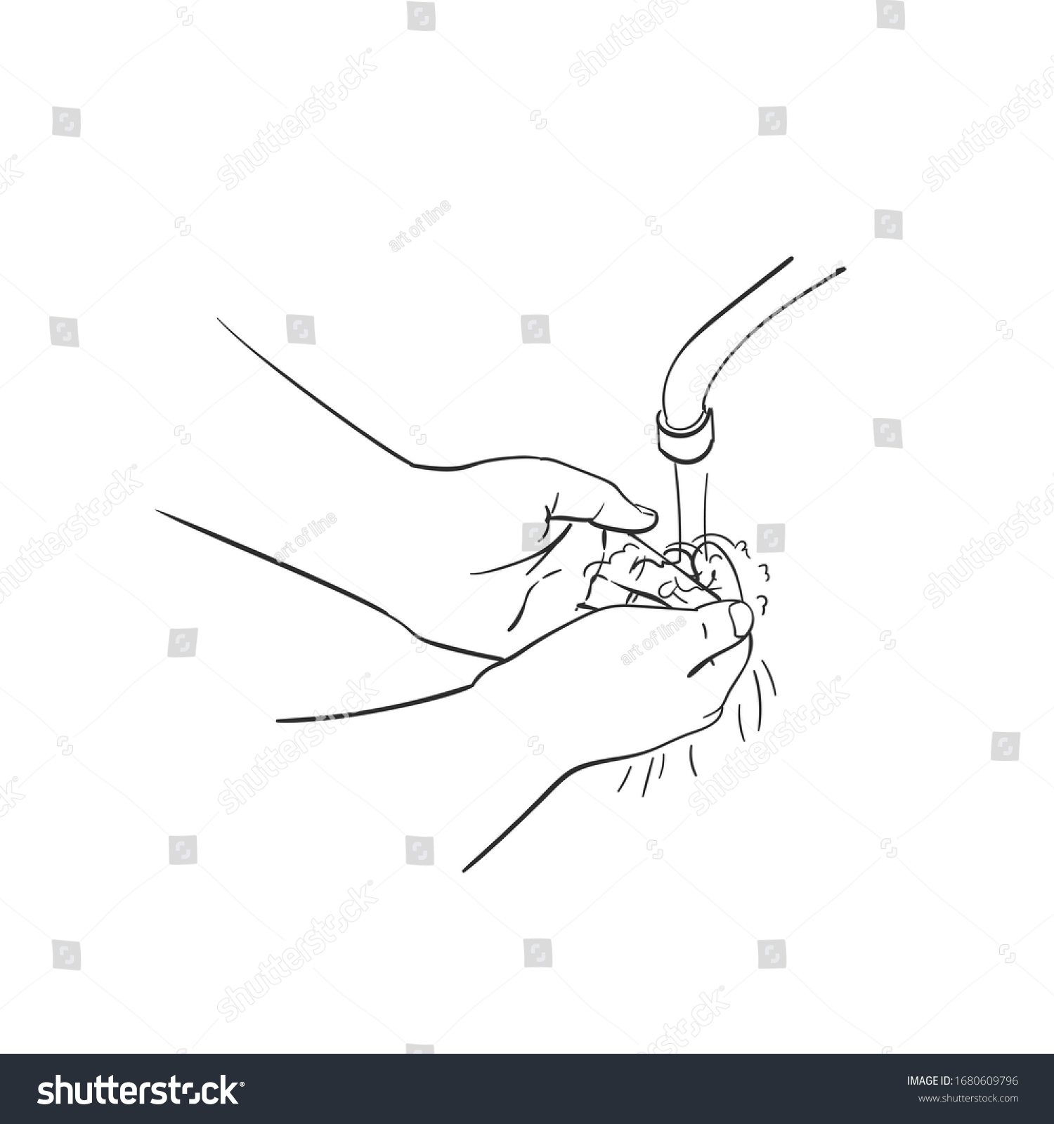 Sketch Washing Hands Hand Drawn Vector Stock Vector (Royalty Free ...