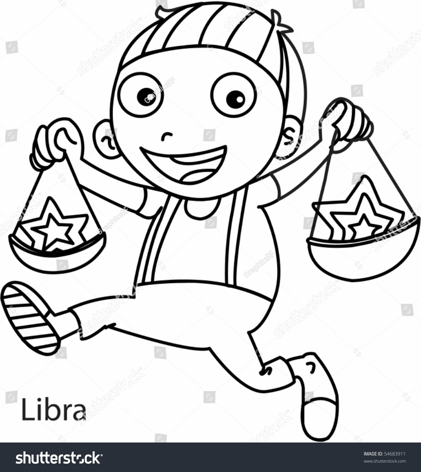 Sketch Zodiac Sign Libra On White Stock Vector 54683911 - Shutterstock