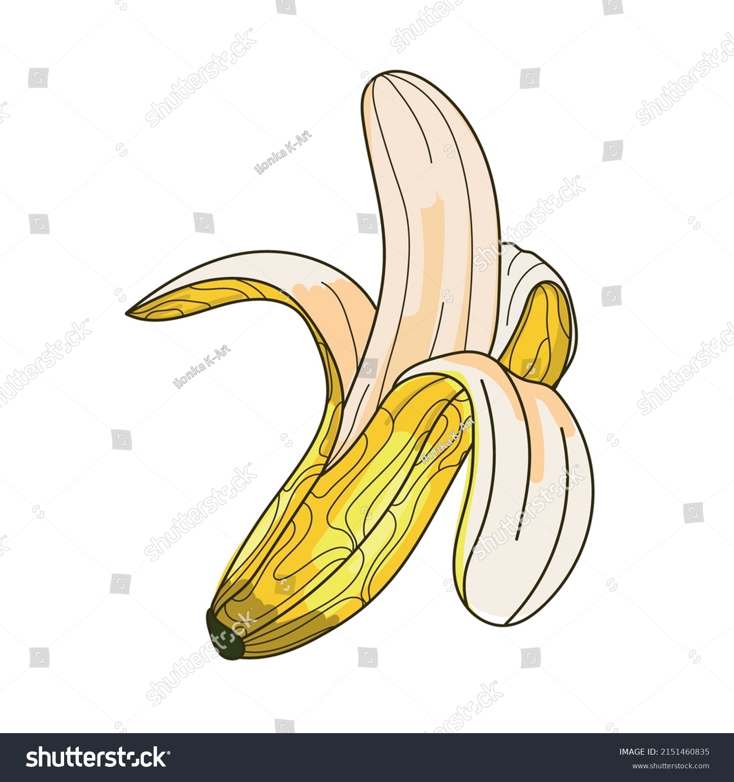 Sketch Open Banana Icon Vector Illustrationabstract Stock Vector ...