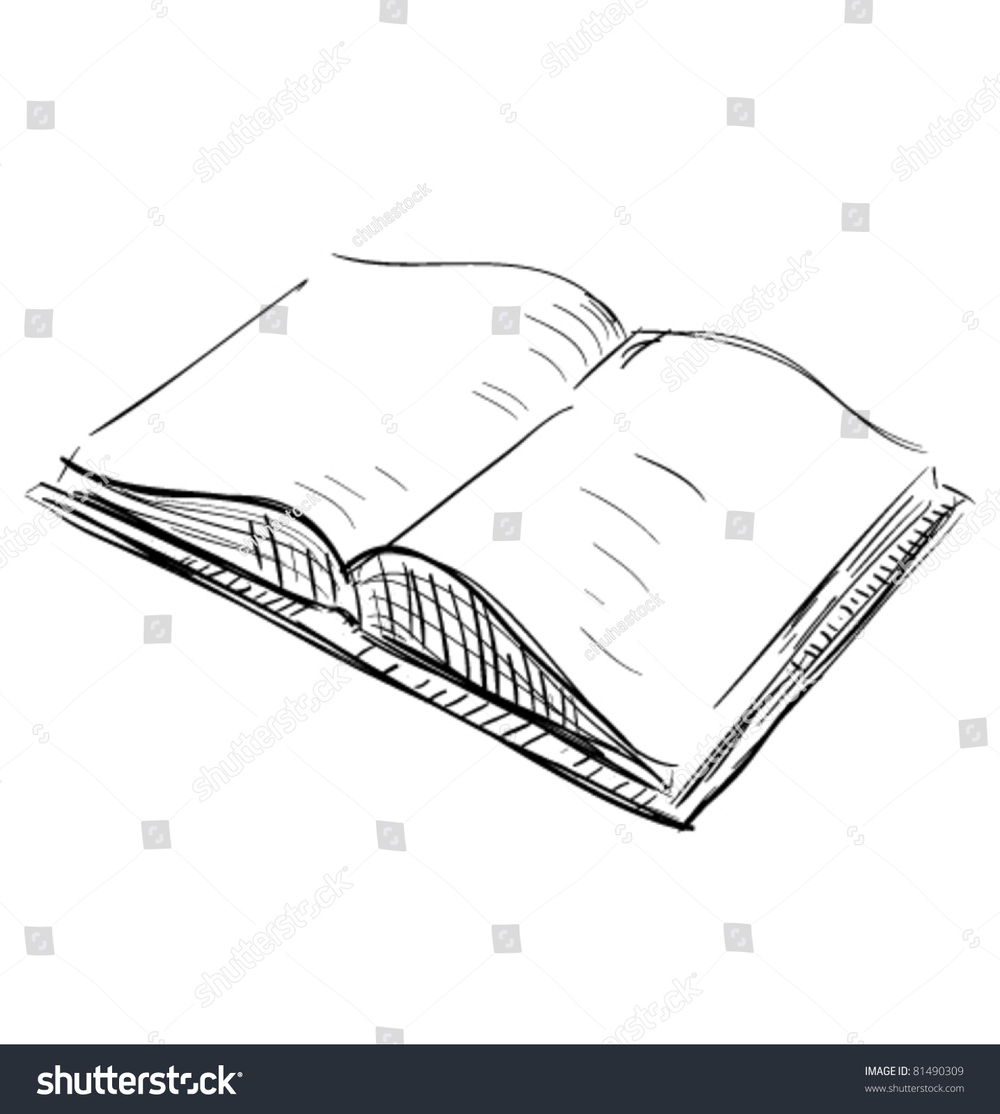 Sketch Open Book Icon Stock Vector 81490309 - Shutterstock