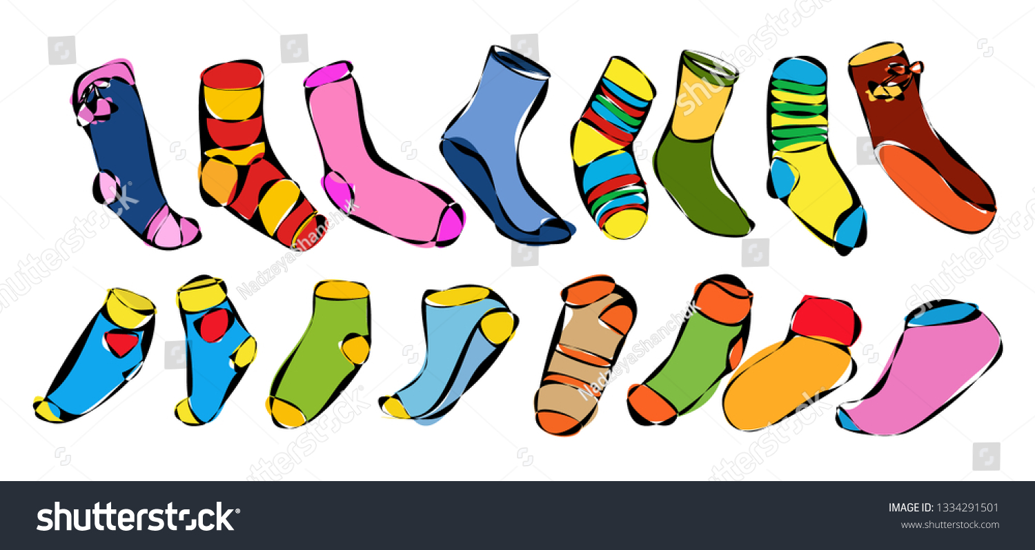 Sketch Socks Set Stock Vector (Royalty Free) 1334291501 | Shutterstock