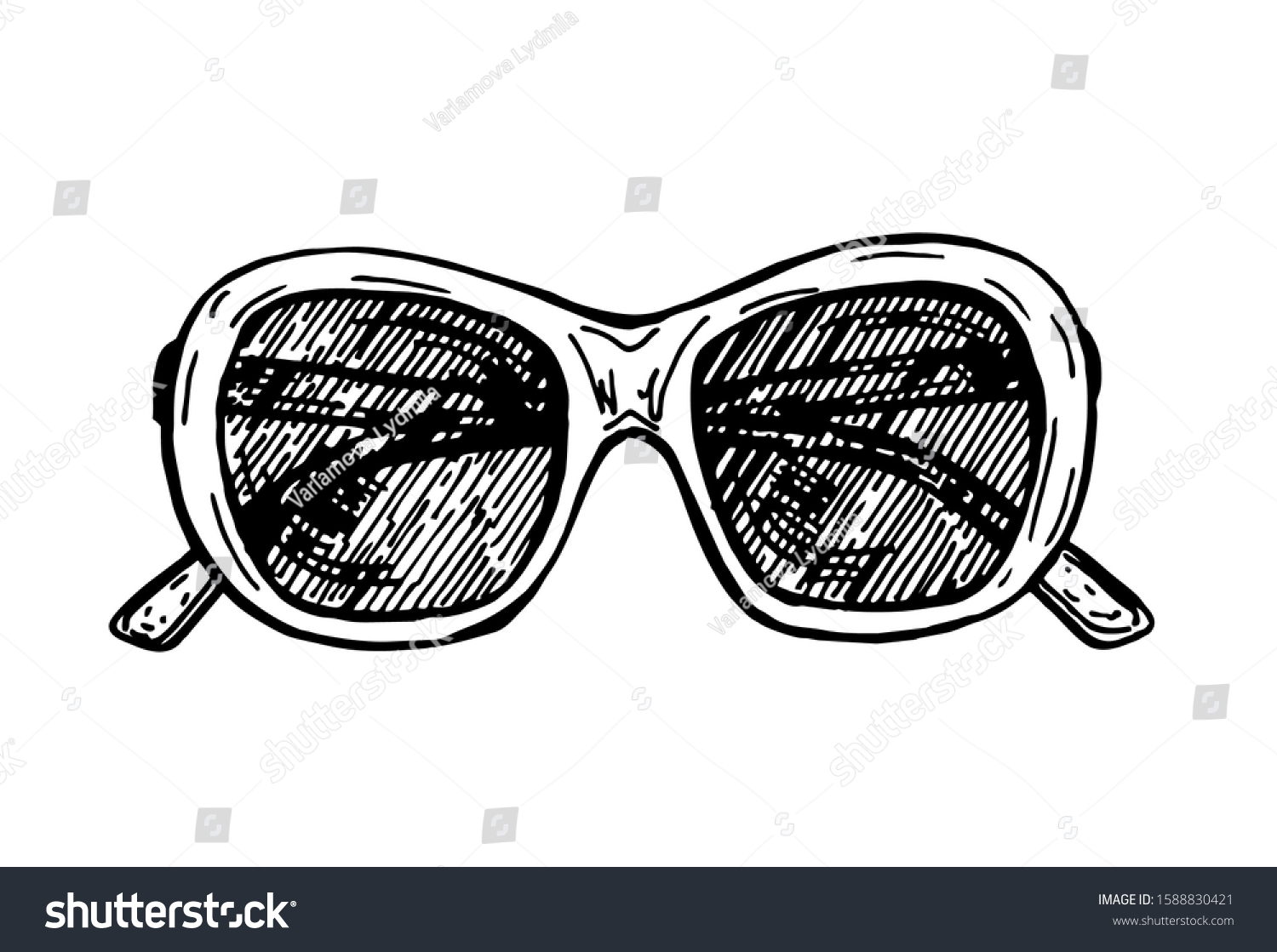 Sketch Style Sunglasses Vector Illustration Fashion Stock Vector ...