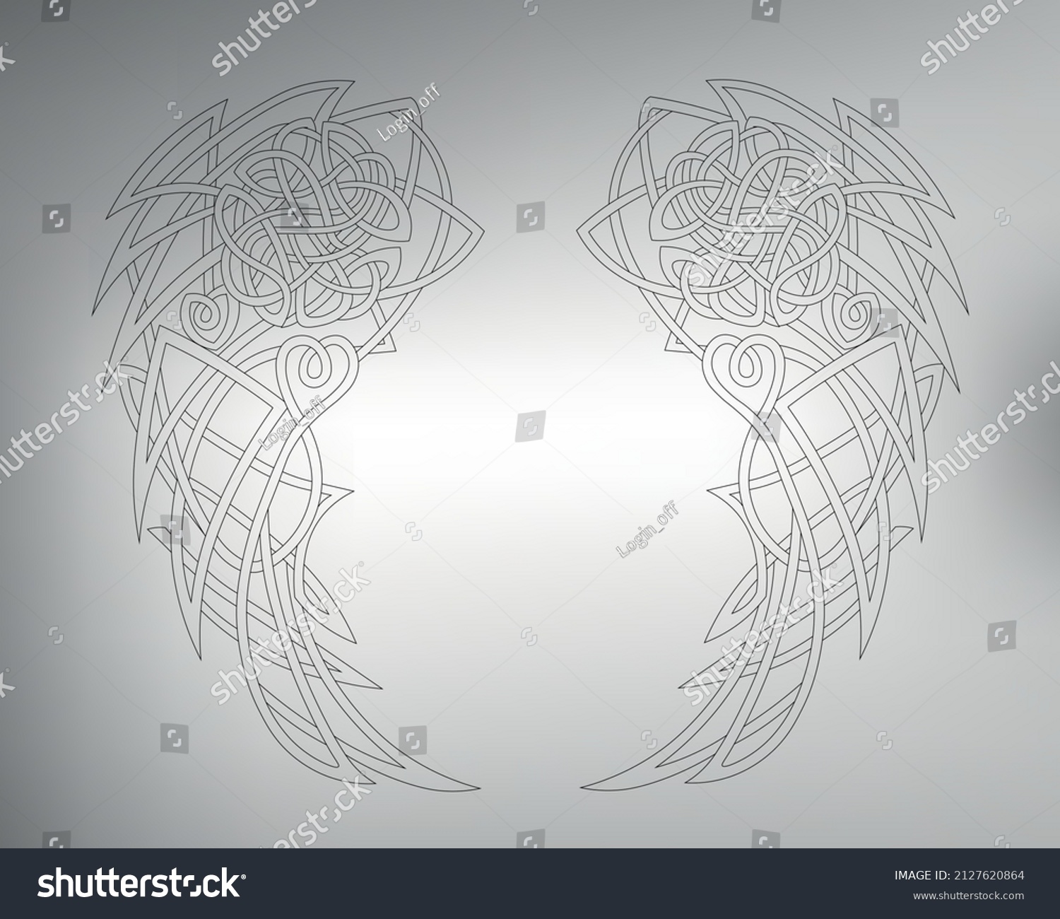 Sketch Tribal Tattoo Angel Wings Vector Stock Vector Royalty Free   Stock Vector Sketch Tribal Tattoo Angel Wings Vector Drawing Wings Made With Patterns And Shapes 2127620864 