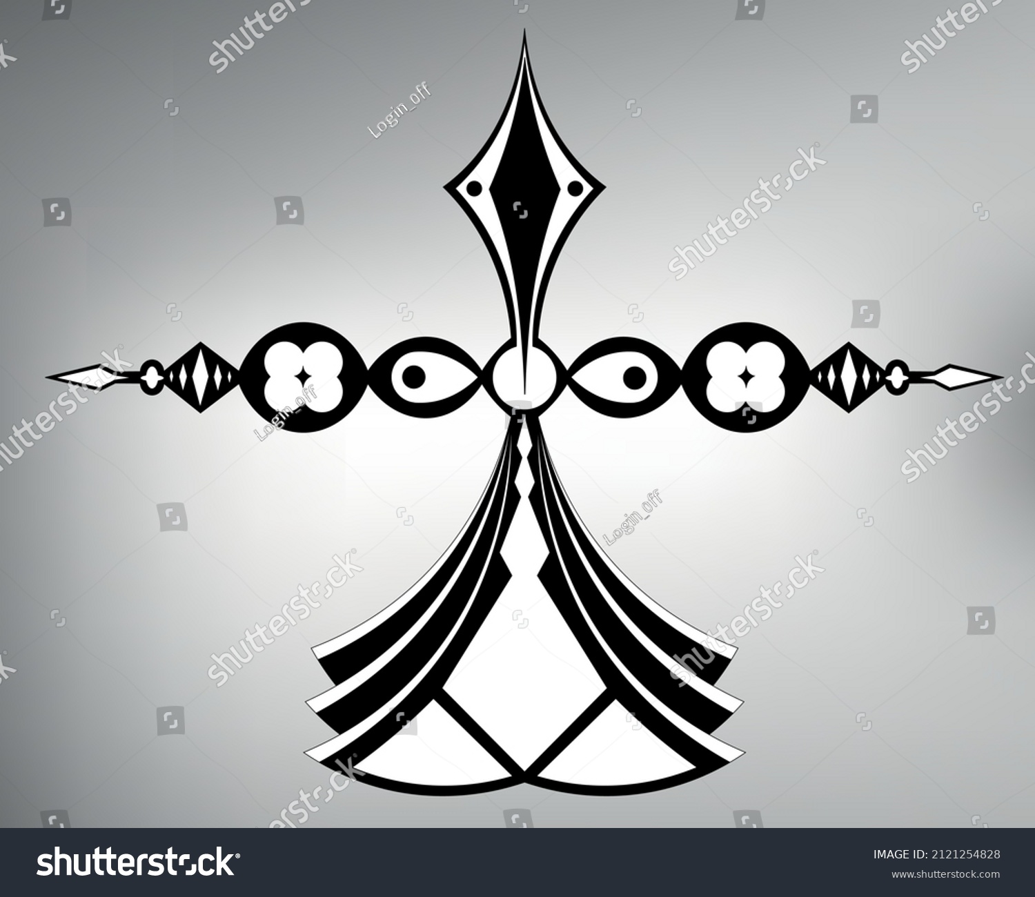 Sketch Tribal Tattoo Cross Vector Drawing Stock Vector Royalty Free   Stock Vector Sketch Tribal Tattoo Cross Vector Drawing Graceful And Patterned Cross 2121254828 