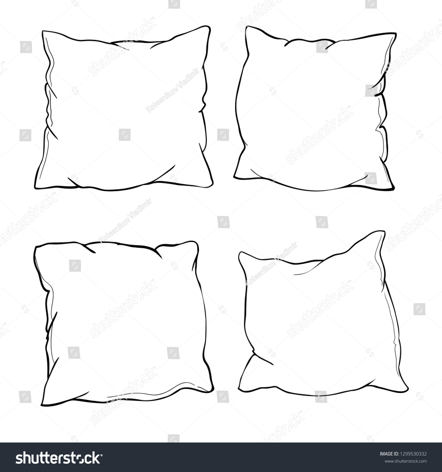 Sketch Vector Illustration Pillow Art Pillow Stock Vector (Royalty Free ...