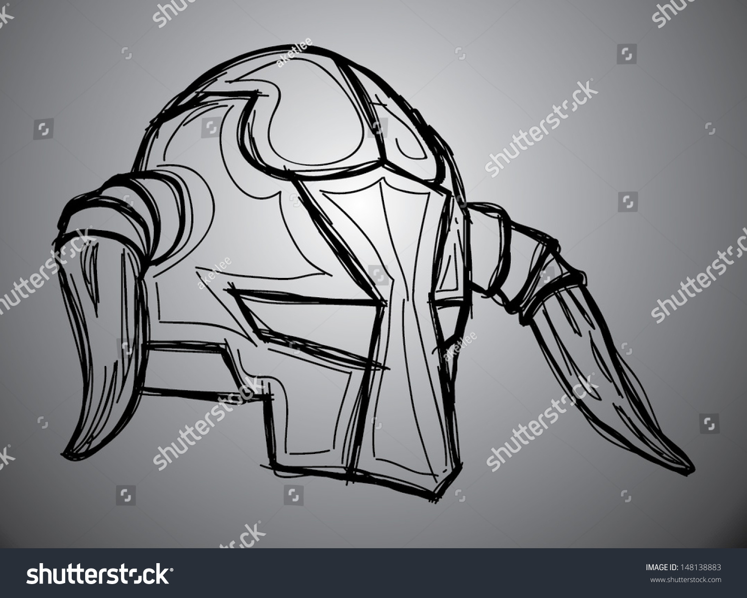 Sketch Viking Helmet Stock Vector 148138883 Shutterstock