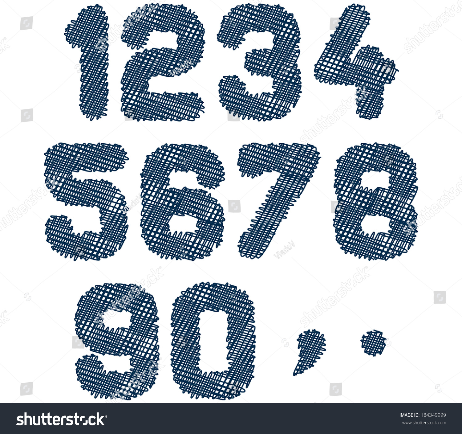 sketched-numbers-signs-comma-dot-stock-vector-royalty-free-184349999