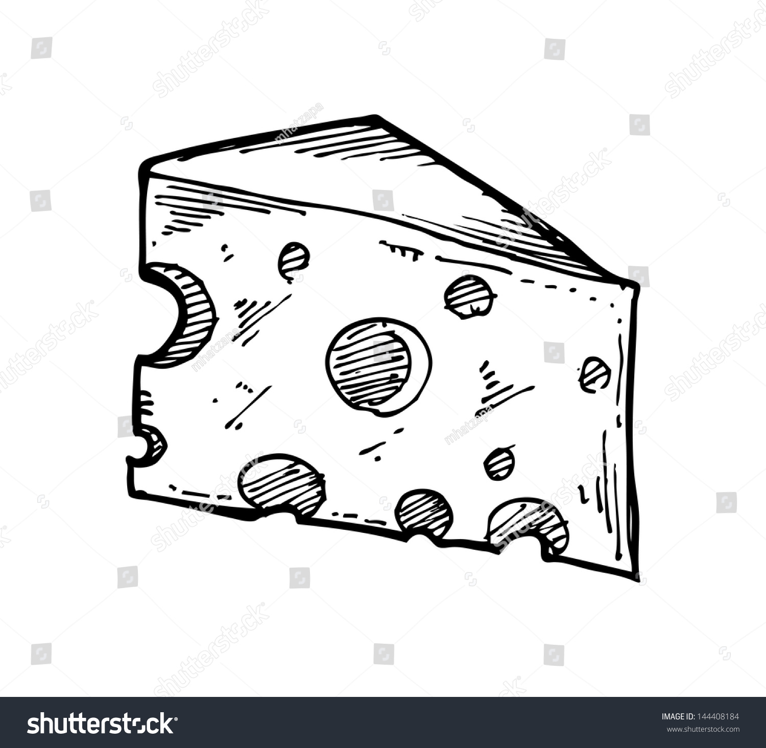 Sketchy Cheese Stock Vector (Royalty Free) 144408184 - Shutterstock