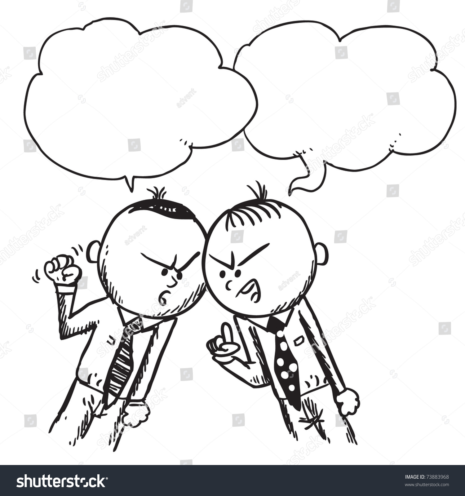 Sketchy Illustration Two Businessmen Arguing Stock Vector 73883968