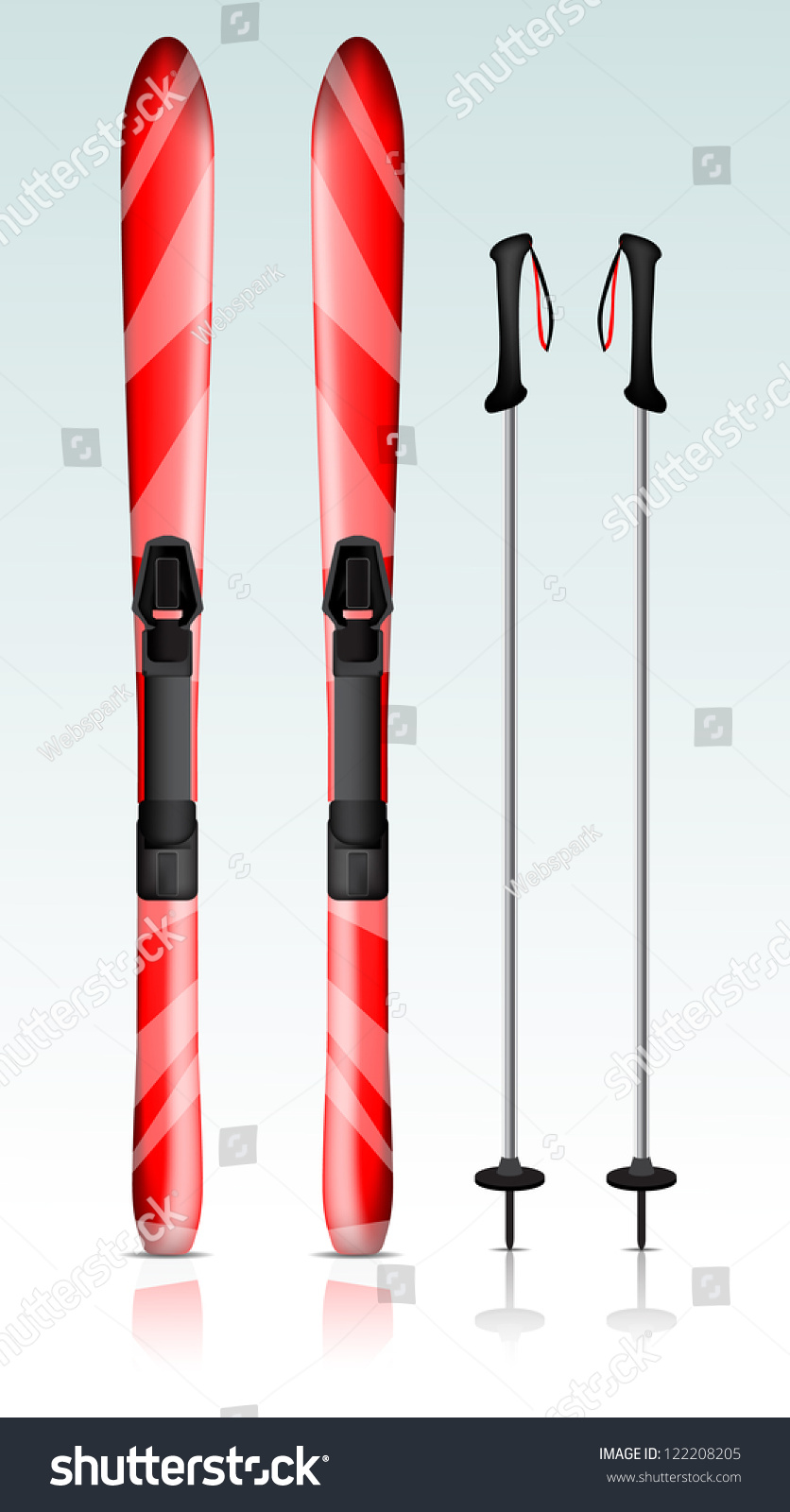 Ski And Ski Sticks Eps10 Stock Vector Illustration 122208205 : Shutterstock