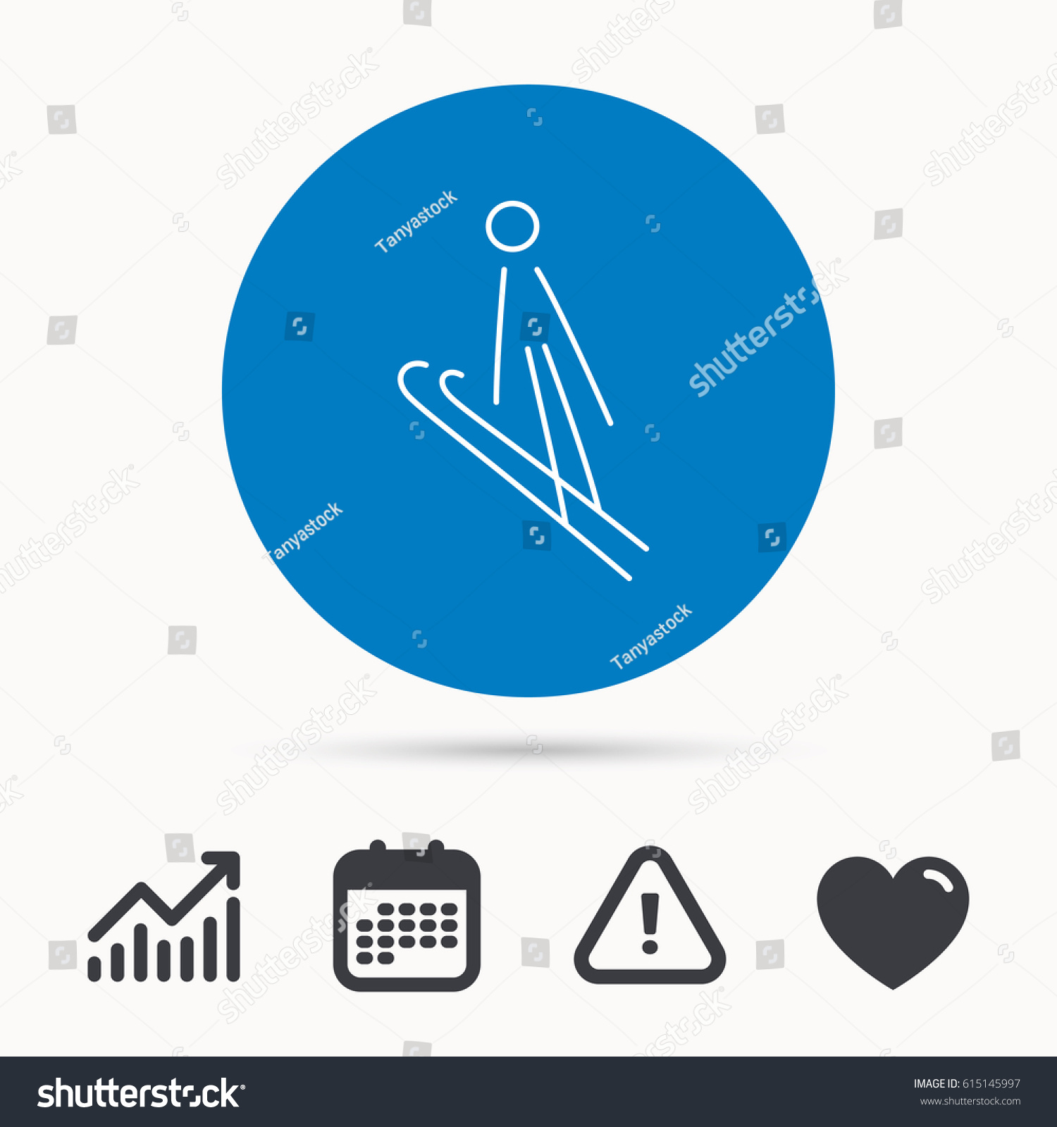 Ski Jumping Icon Skis Extreme Sport Stock Vector 615145997 with regard to ski jumping calendar pertaining to Inspire