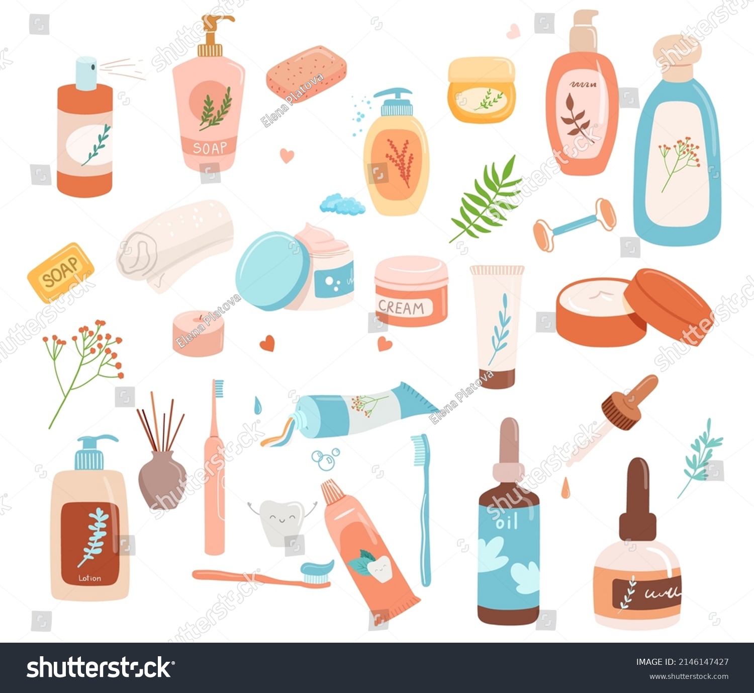 Skin Care Products Illustration Body Lotion Stock Vector (Royalty Free 