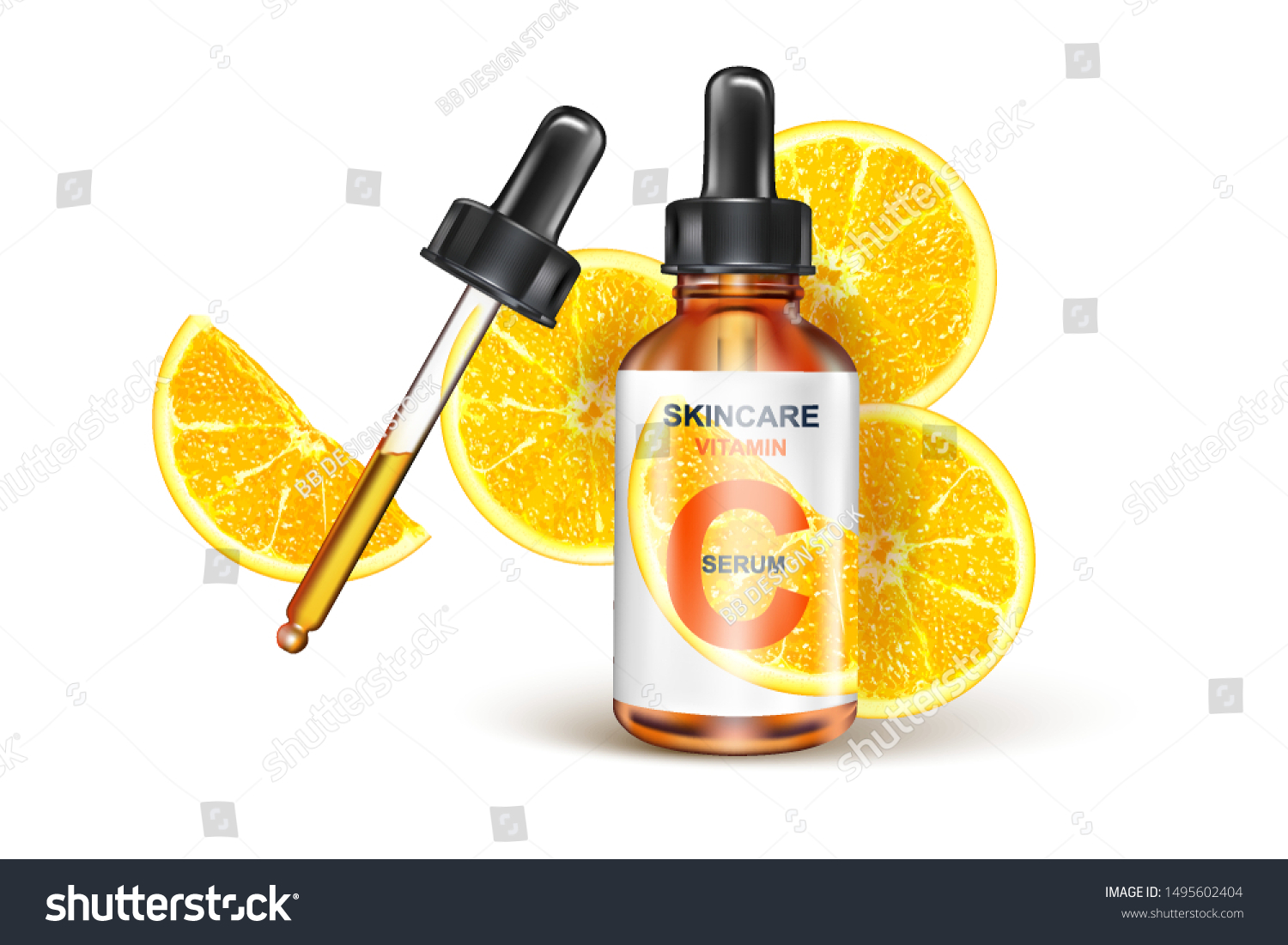 Skin Care Vitamin C Packaging Lemon Stock Vector Royalty Free