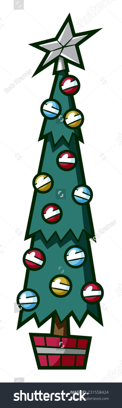 Tall Skinny Christmas Tree Clipart