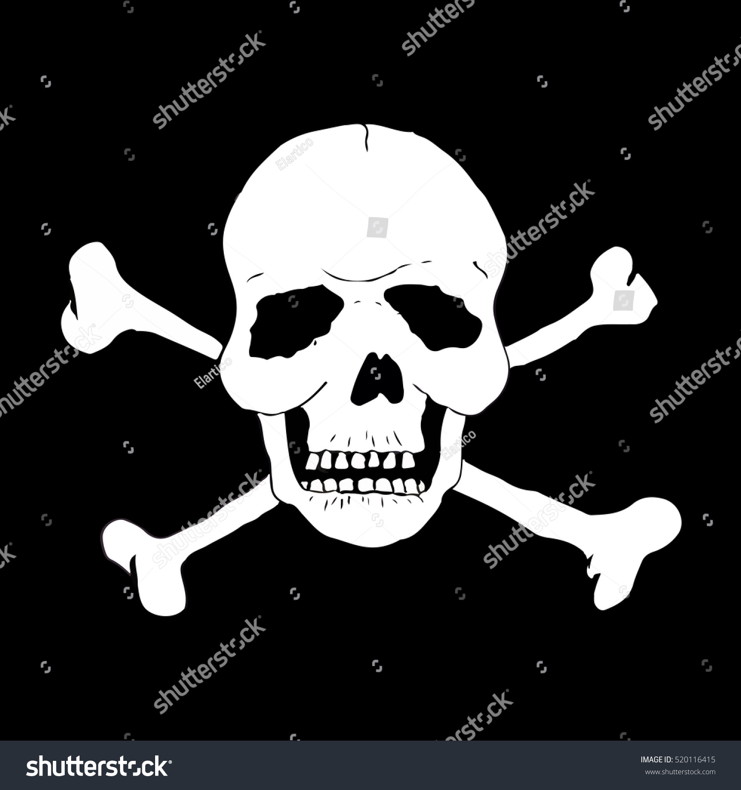 Skull Bones Stock Vector 520116415 - Shutterstock