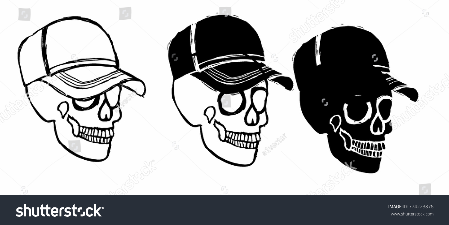 Skull Cap Graphic Design Vector Art 