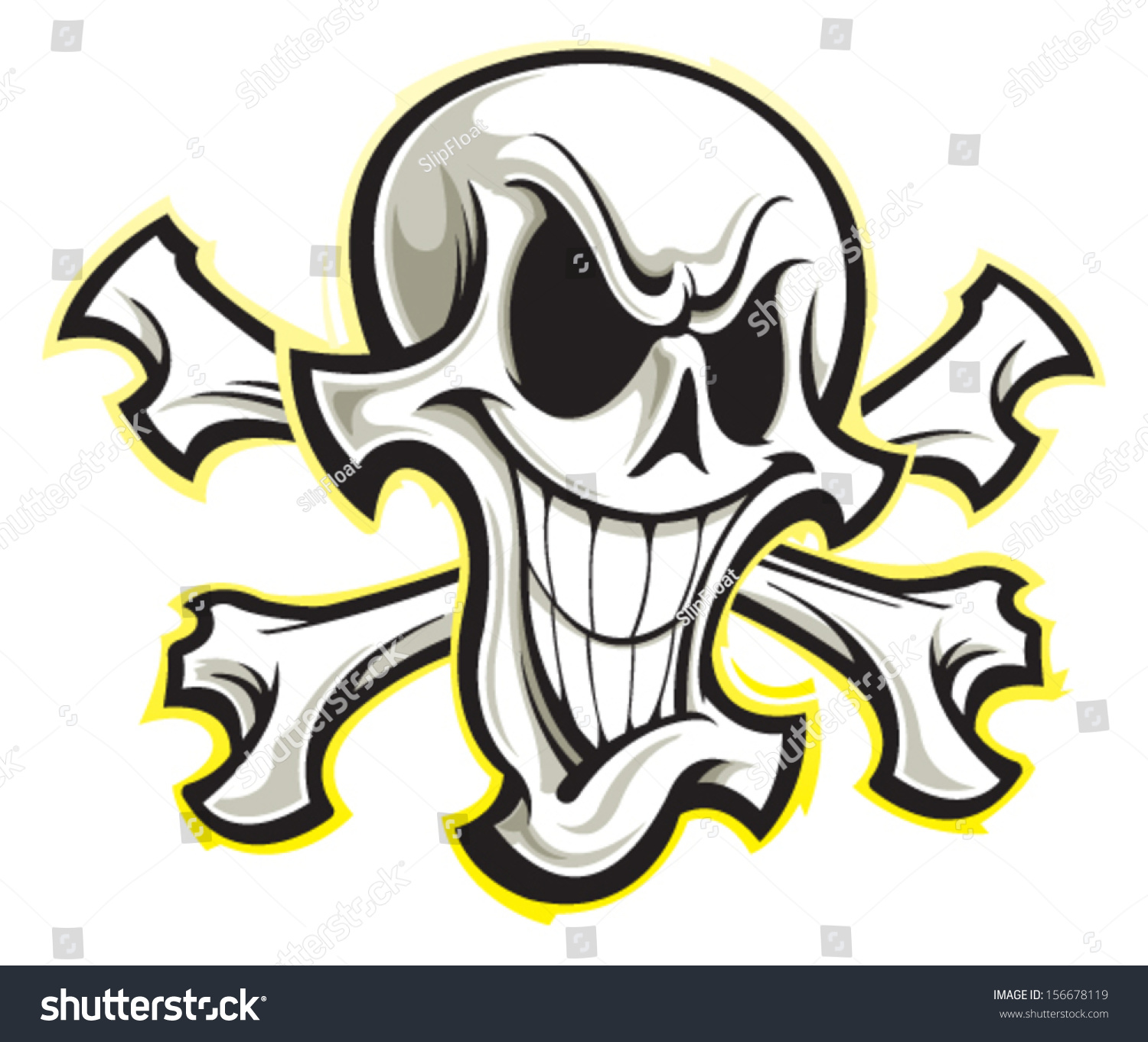 Skull Crossbones Stock Vector (Royalty Free) 156678119 - Shutterstock