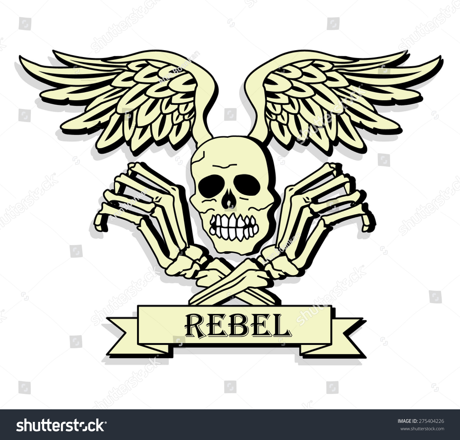 Skull And Crossbones Stock Vector Illustration 275404226 : Shutterstock