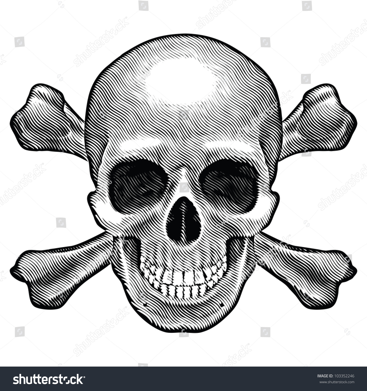 Skull Crossbones Figure Illustration On White Stock Vector 103352246 ...