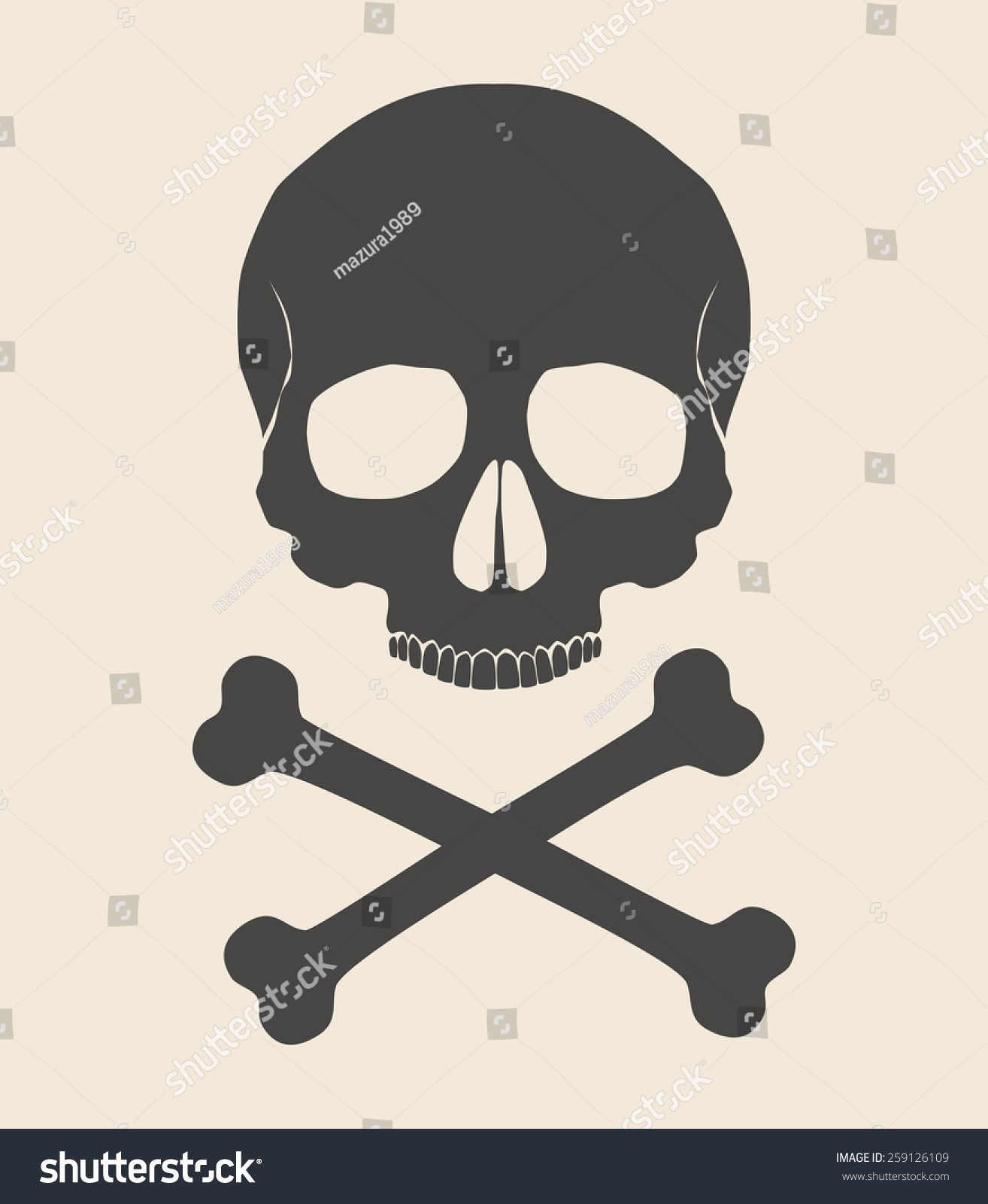 Skull Crossbones Vector Illustration Stock Vector (Royalty Free