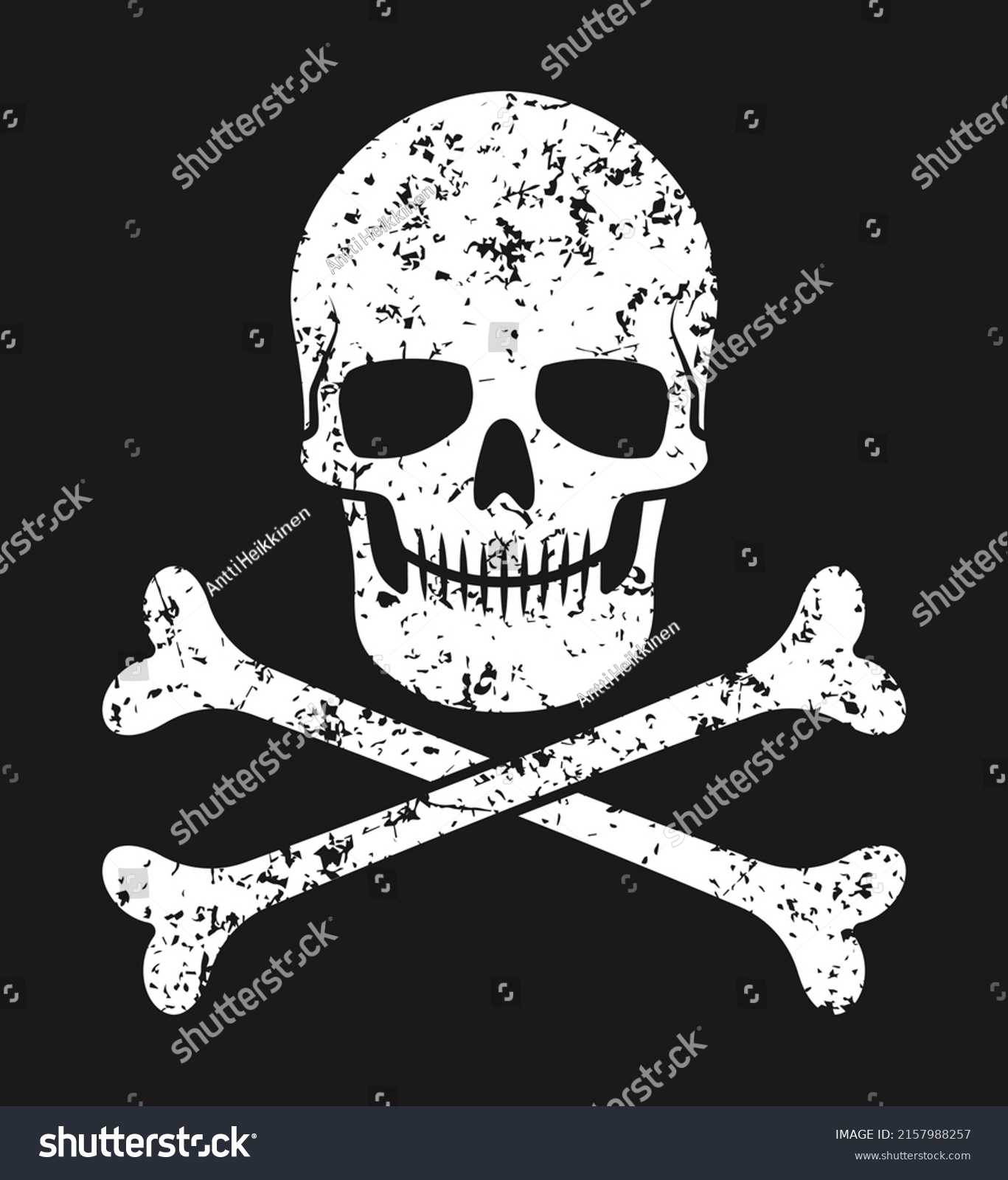 Skull Crossbones Vector Illustration Grunge Texture Stock Vector Royalty Free