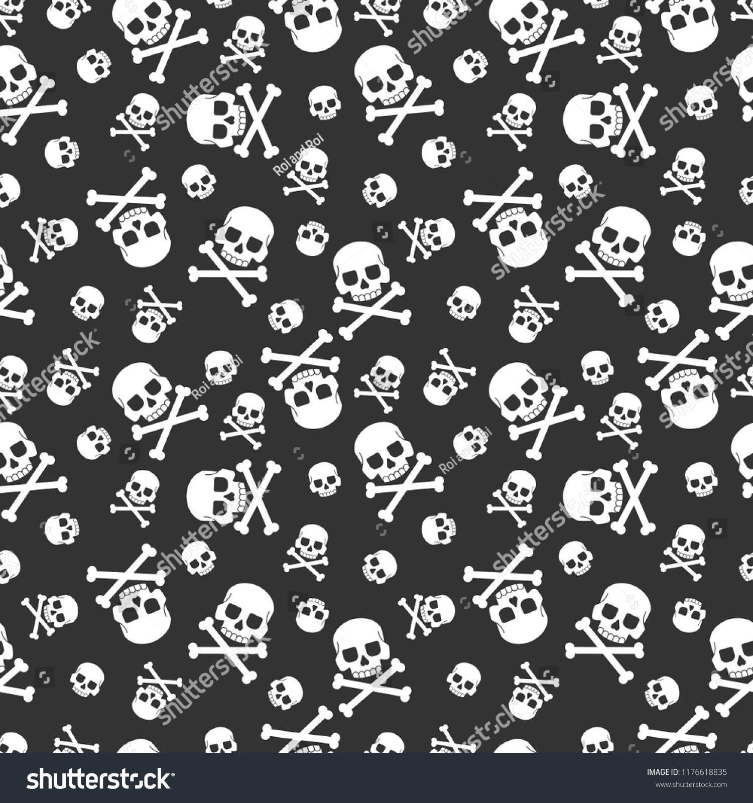 Skull Crossbones Vector Seamless Pattern Holiday Stock Vector Skull Crossbones Vector Seamless Pattern Holiday Stock Vector