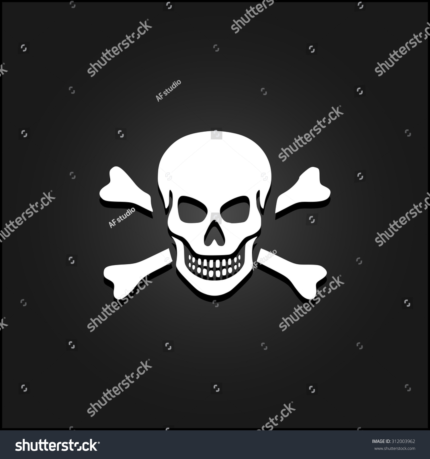 Skull Crossbones White Flat Simple Vector Stock Vector (Royalty Free ...