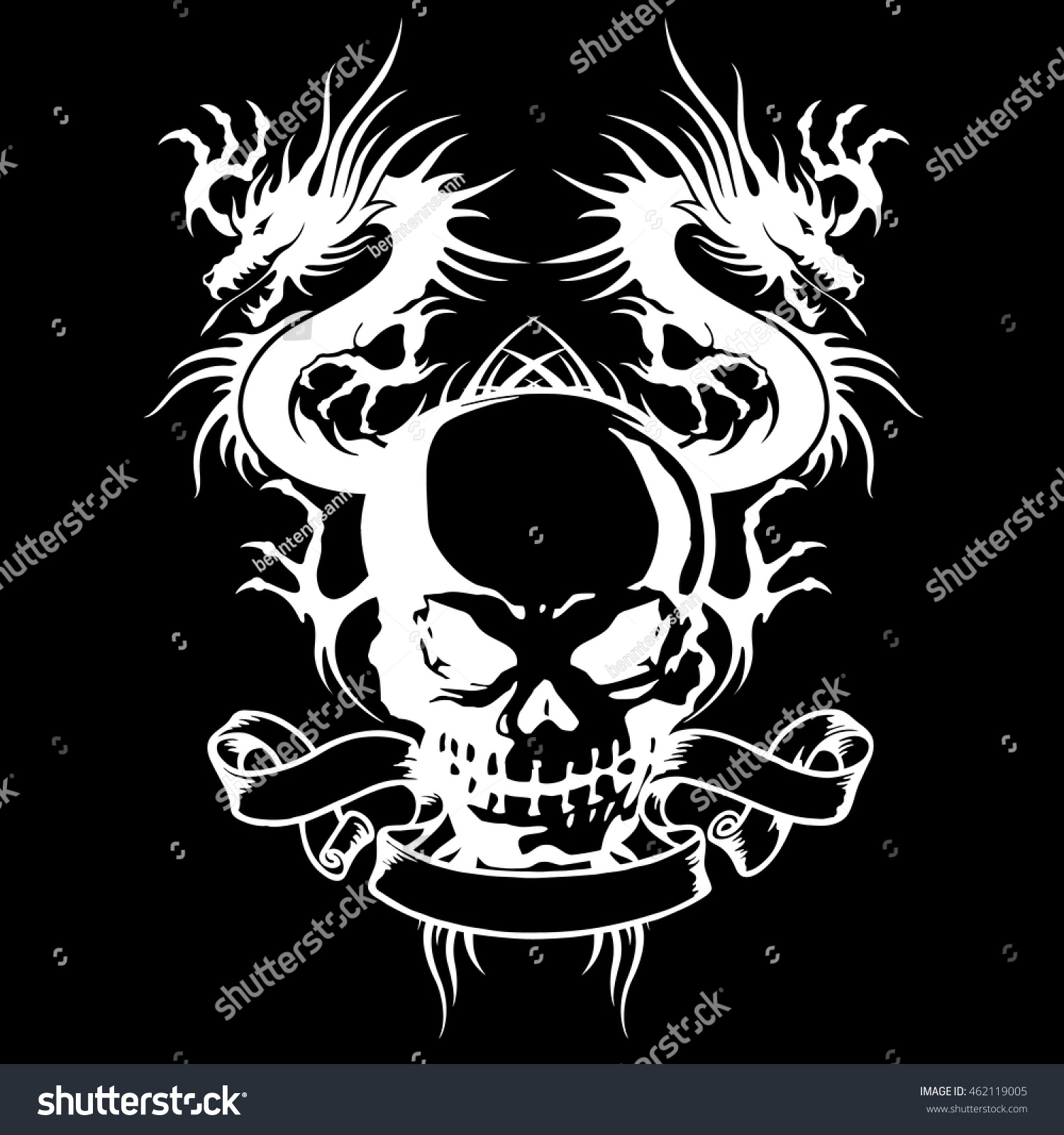 vector skull dragon Stock Dragon 462119005 Skull Vector Illustration