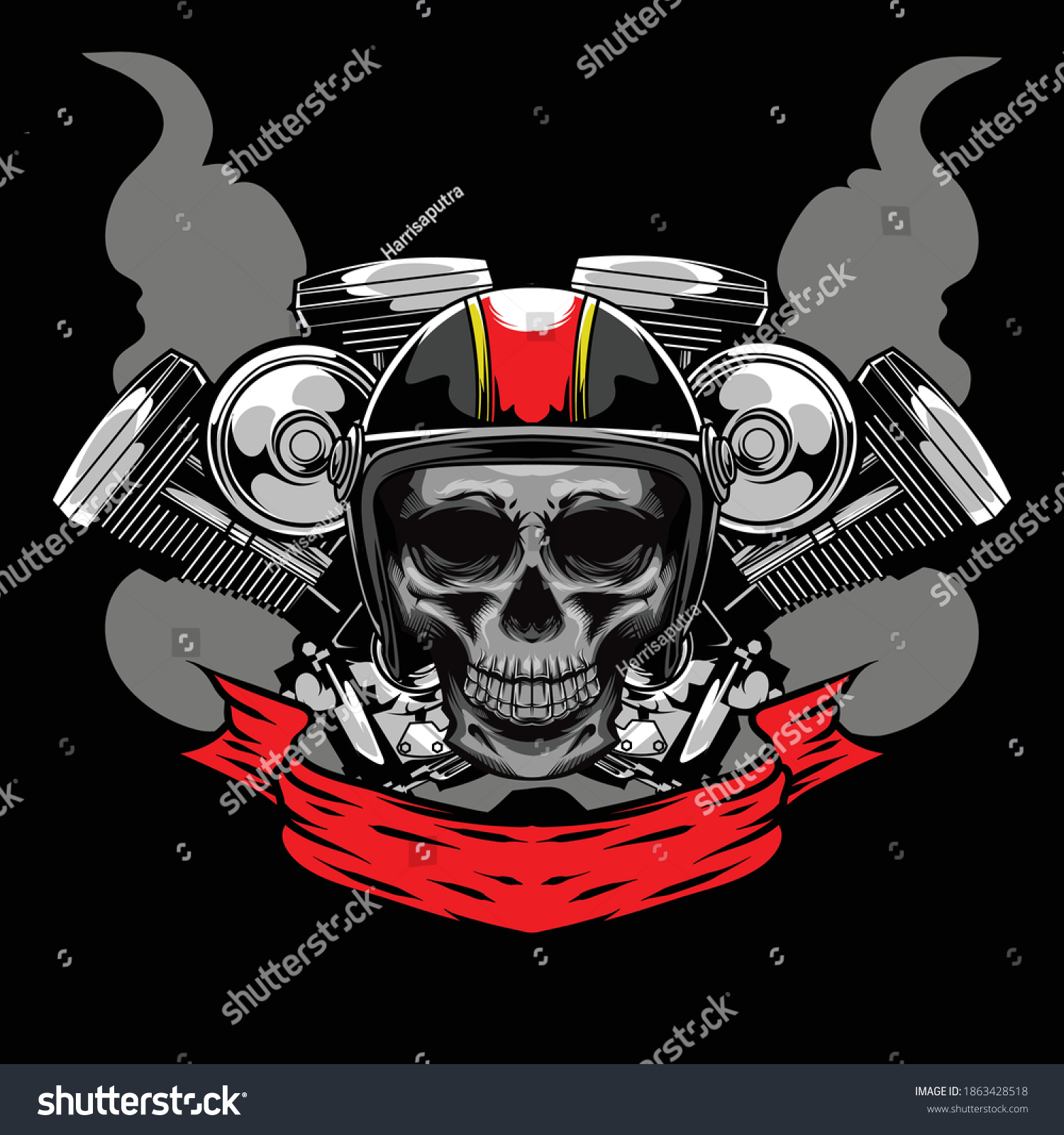 Skull Bikers Logo Available Your Custom Stock Vector (Royalty Free ...