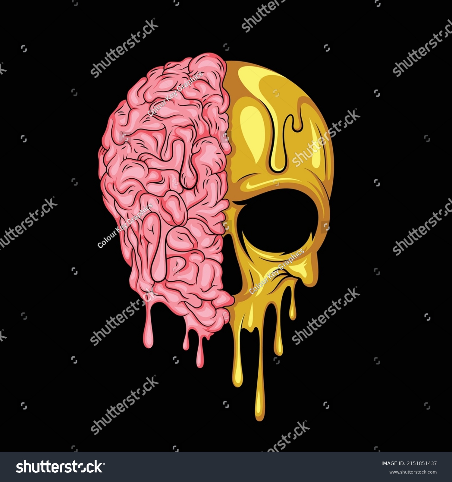 SVG of Skull Brain Vector Art Illustration svg