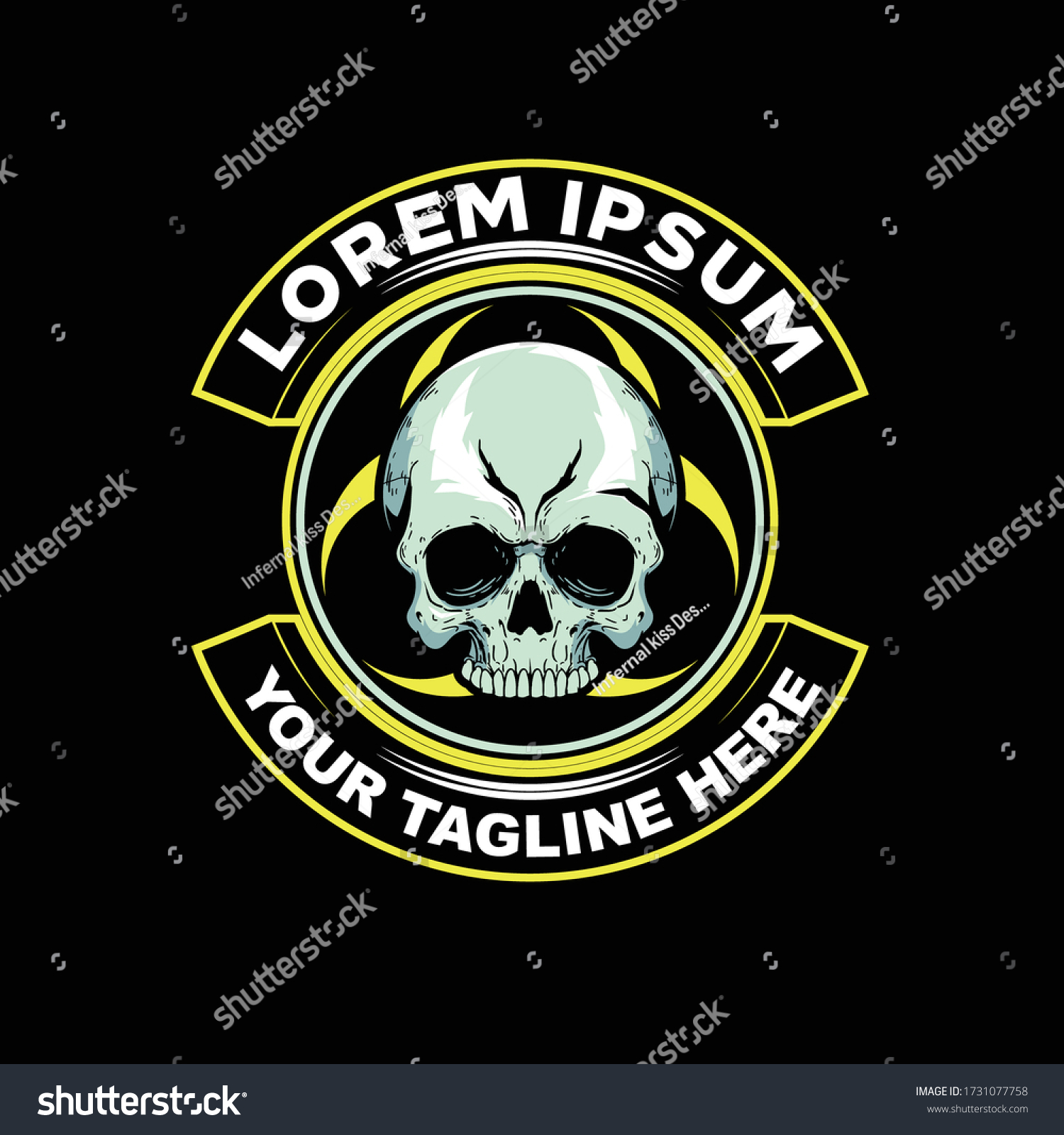 Skull Cartoon Character Biohazard Logo Template Stock Vector (Royalty ...