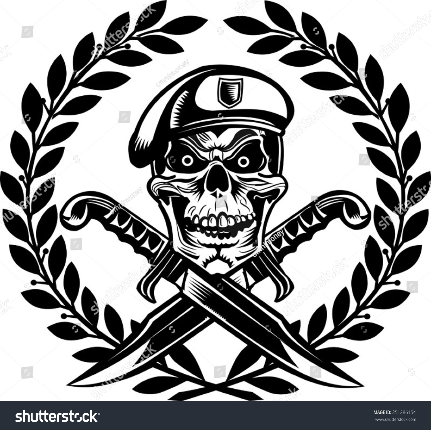 Skull Dagger Knife Stock Vector 251286154 - Shutterstock