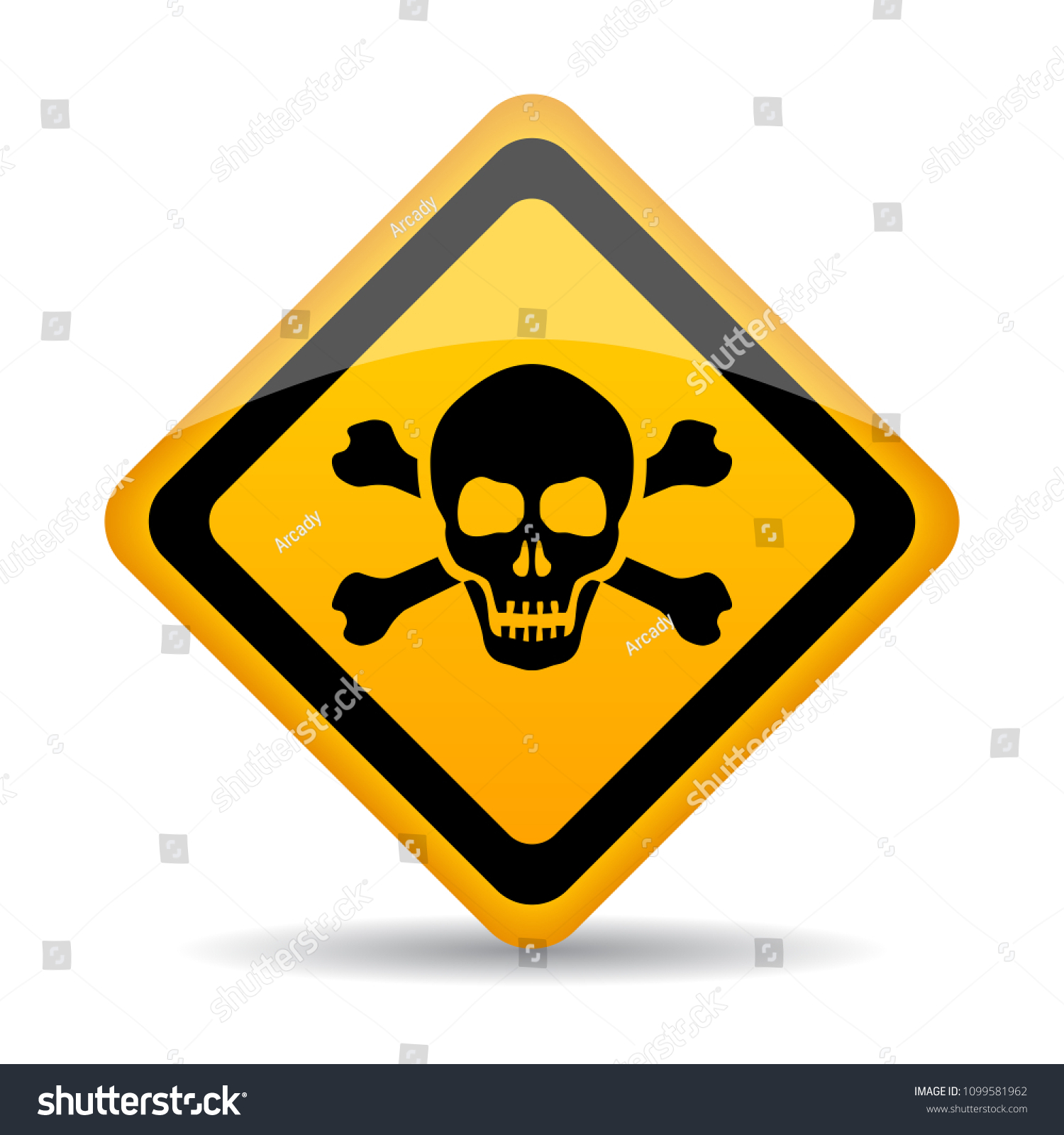 Skull Danger Vector Sign Illustration Isolated Stock Vector (Royalty ...