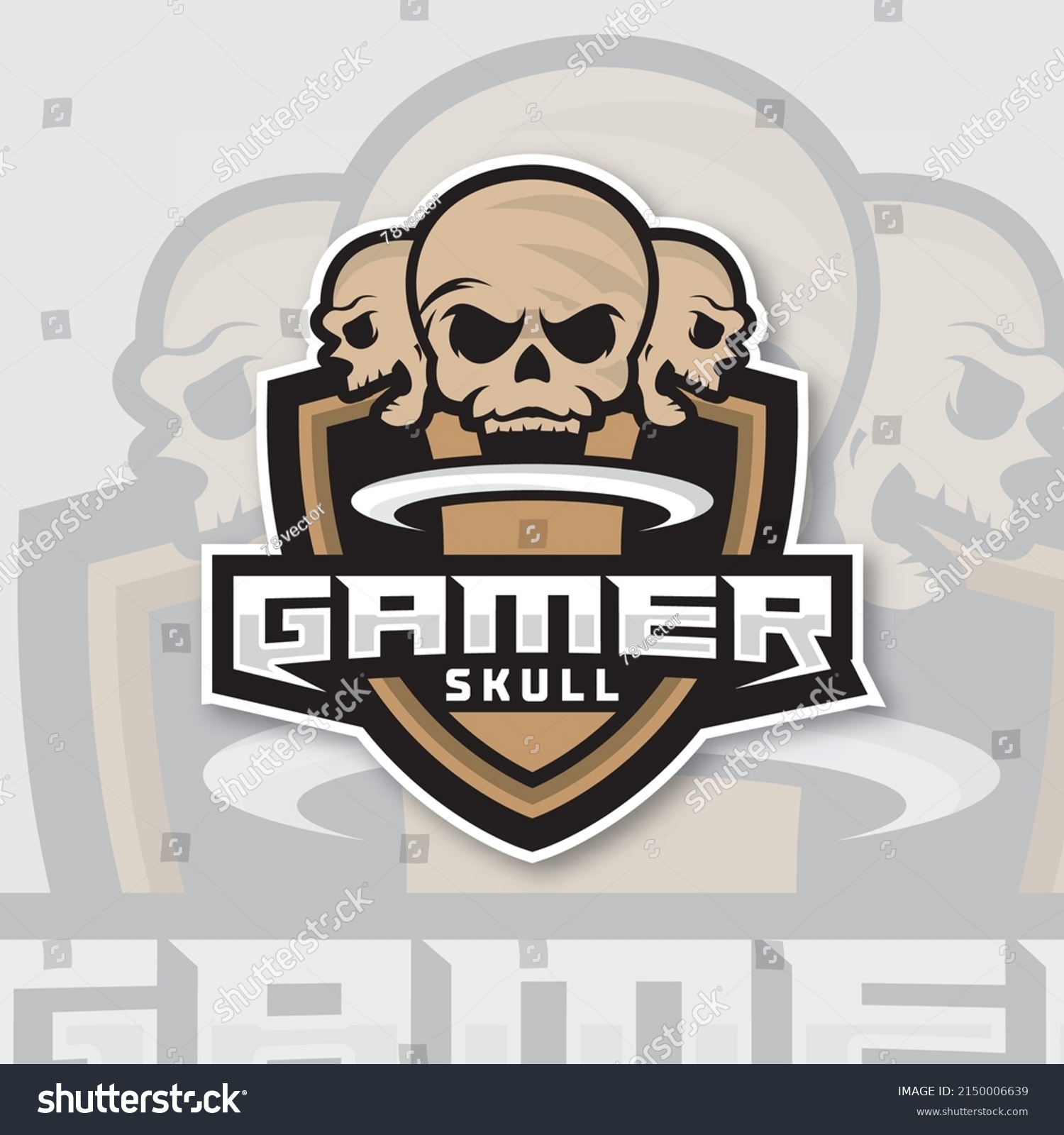 Skull Esport Logo Design Illustration Template Stock Vector (Royalty ...