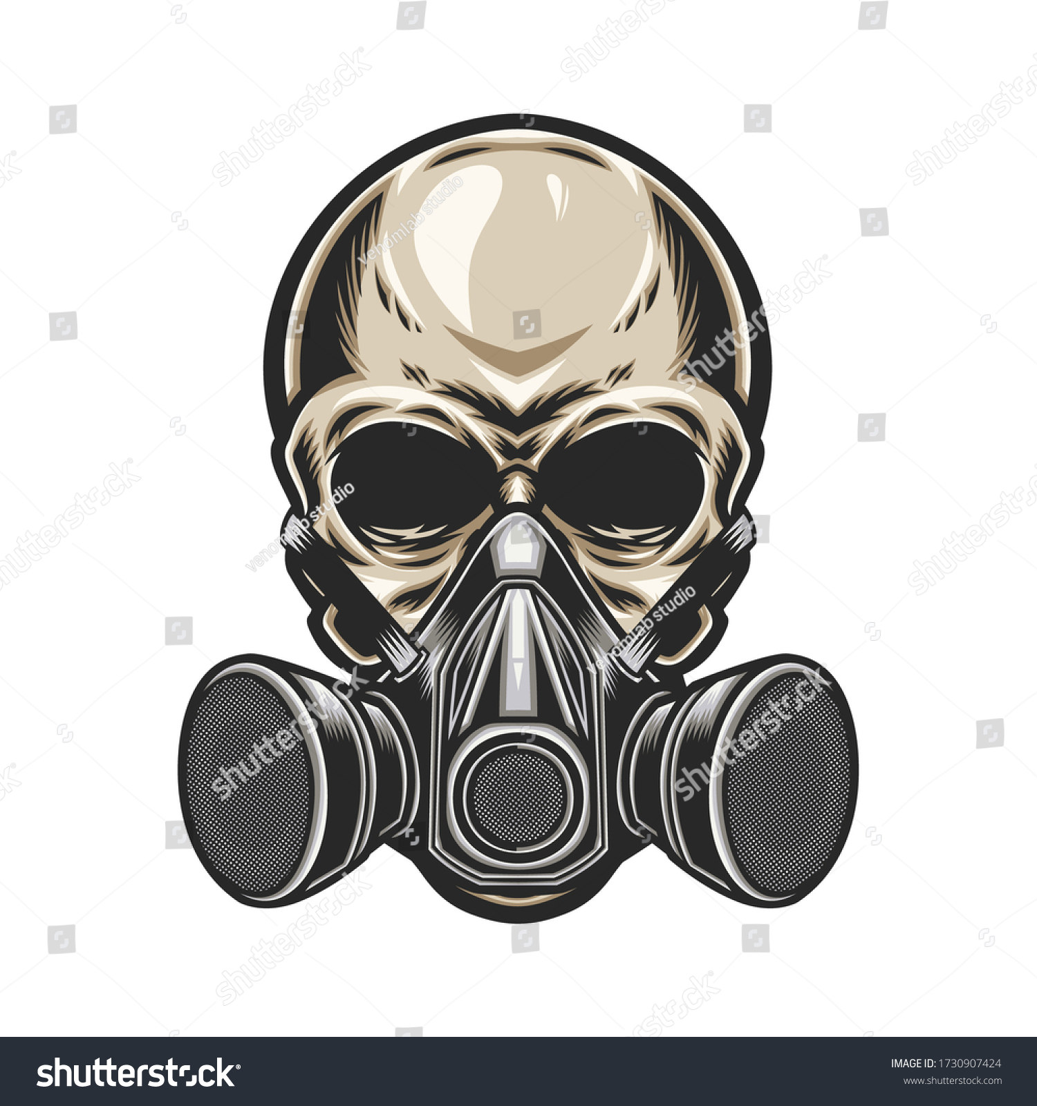 Skull Gas Mask Vector Stock Vector (Royalty Free) 1730907424