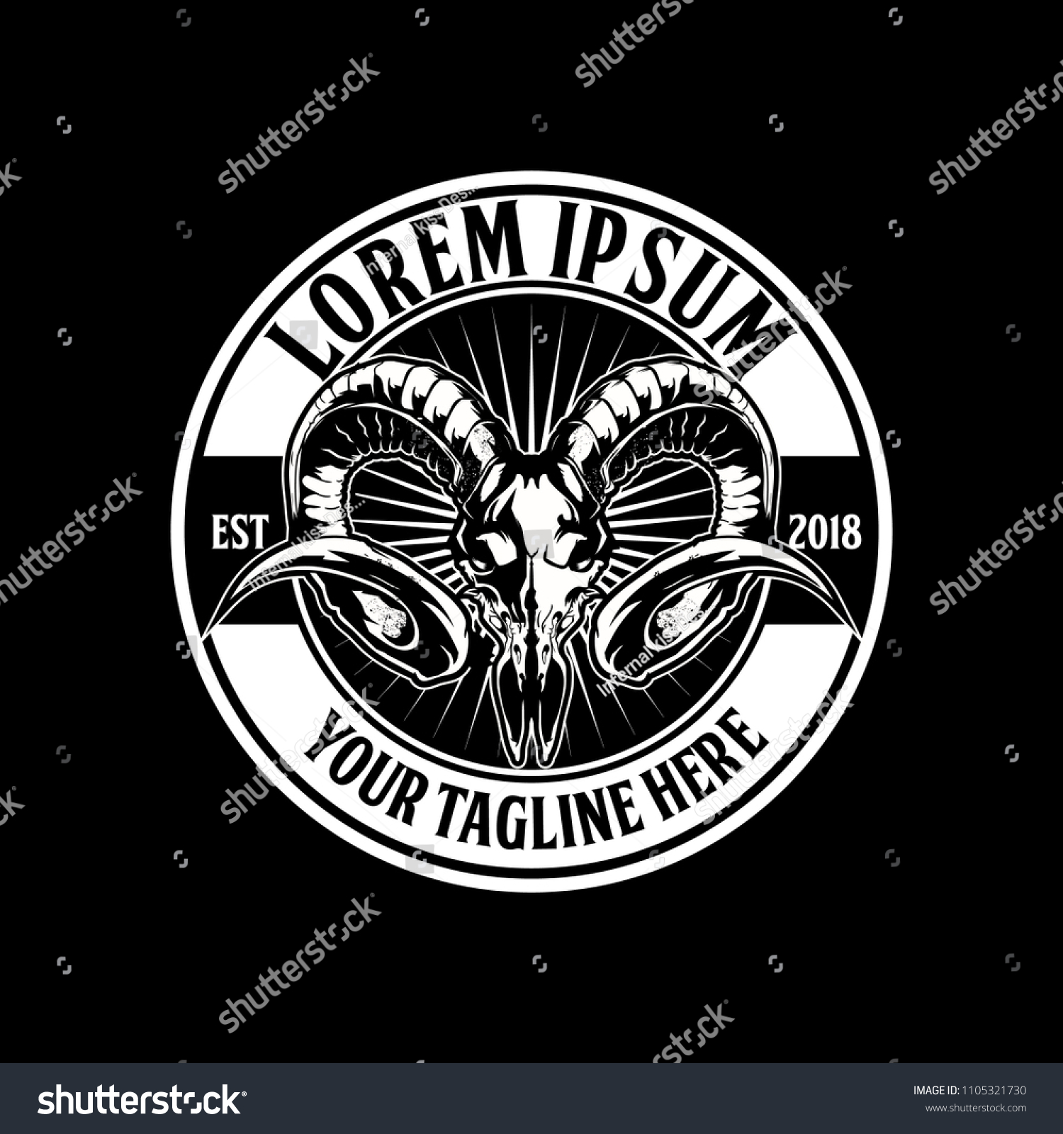 Skull Goat Head Emblem Logo Vector Stock Vector (Royalty Free ...