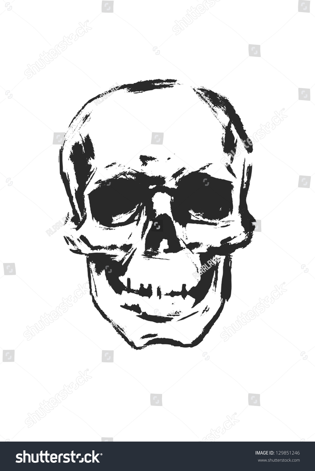 Skull Hand Drawn Vector Stock Vector (Royalty Free) 129851246 ...