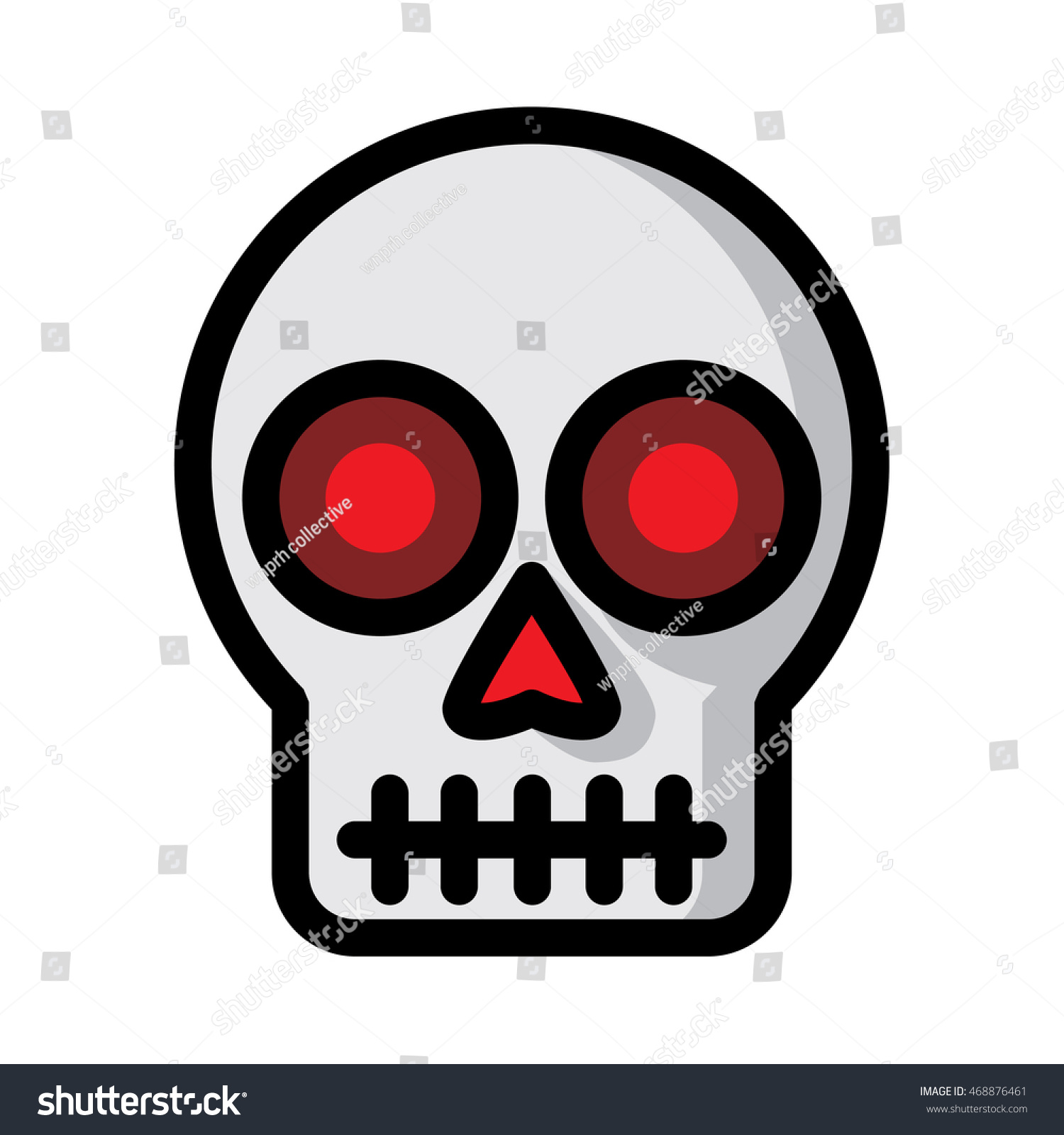 Skull Head Vector Icon Stock Vector (Royalty Free) 468876461 | Shutterstock