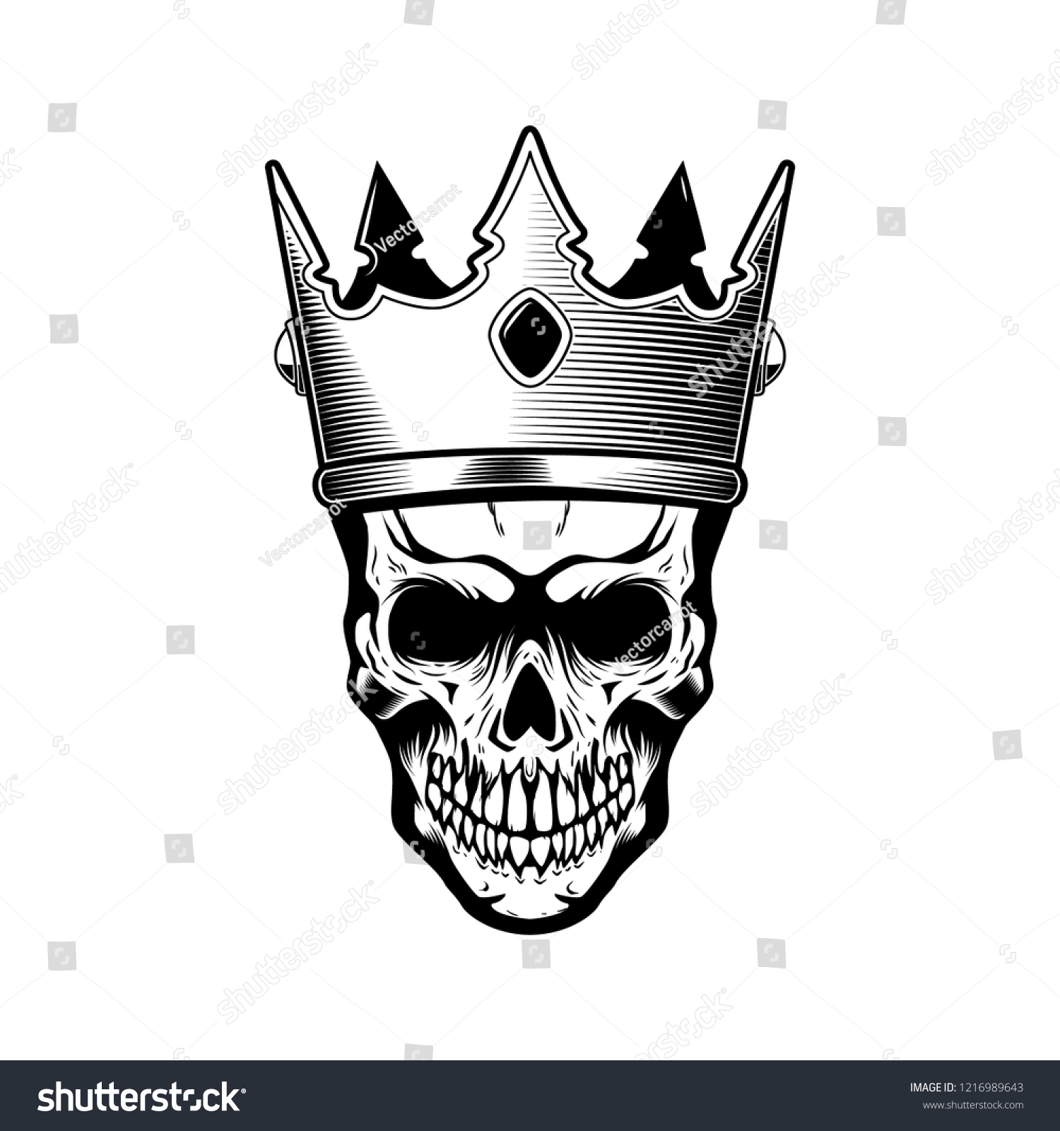 Skull King Crown Design Element Logo Stock Vector (Royalty Free ...