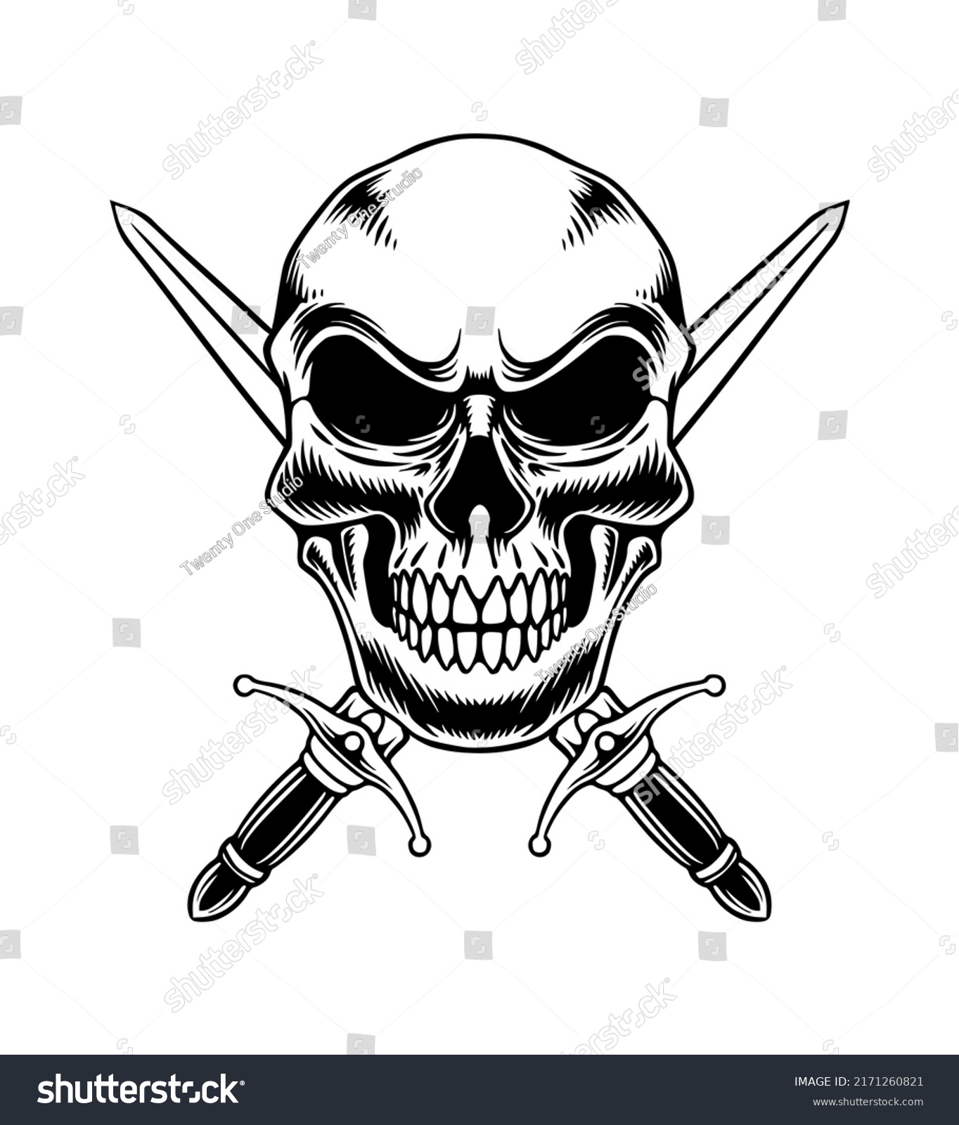 Skull Logo Design Vector Illustration Stock Vector (Royalty Free ...